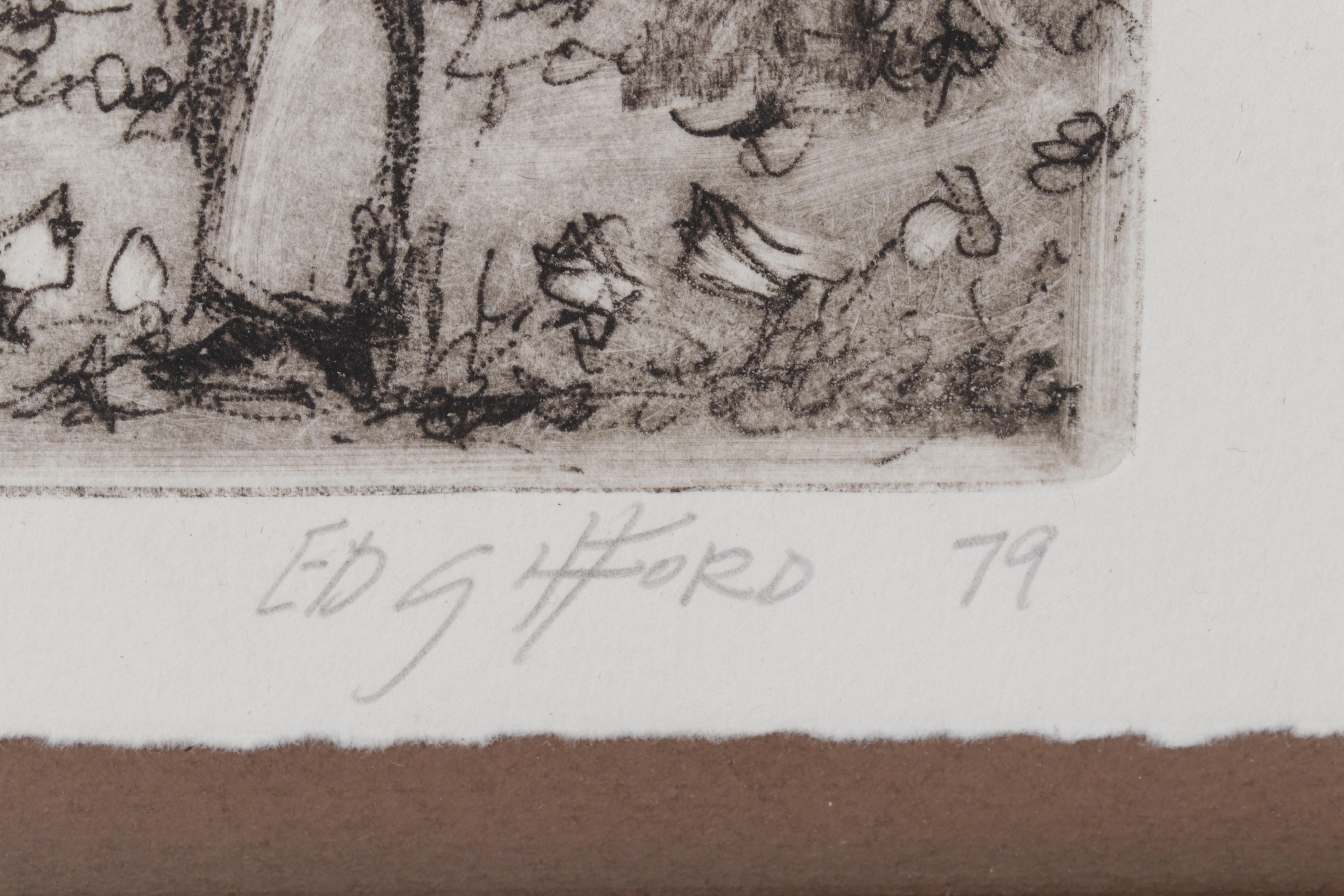 Ed Gifford Etchings "After School" and "Her Chair," Circa 1979