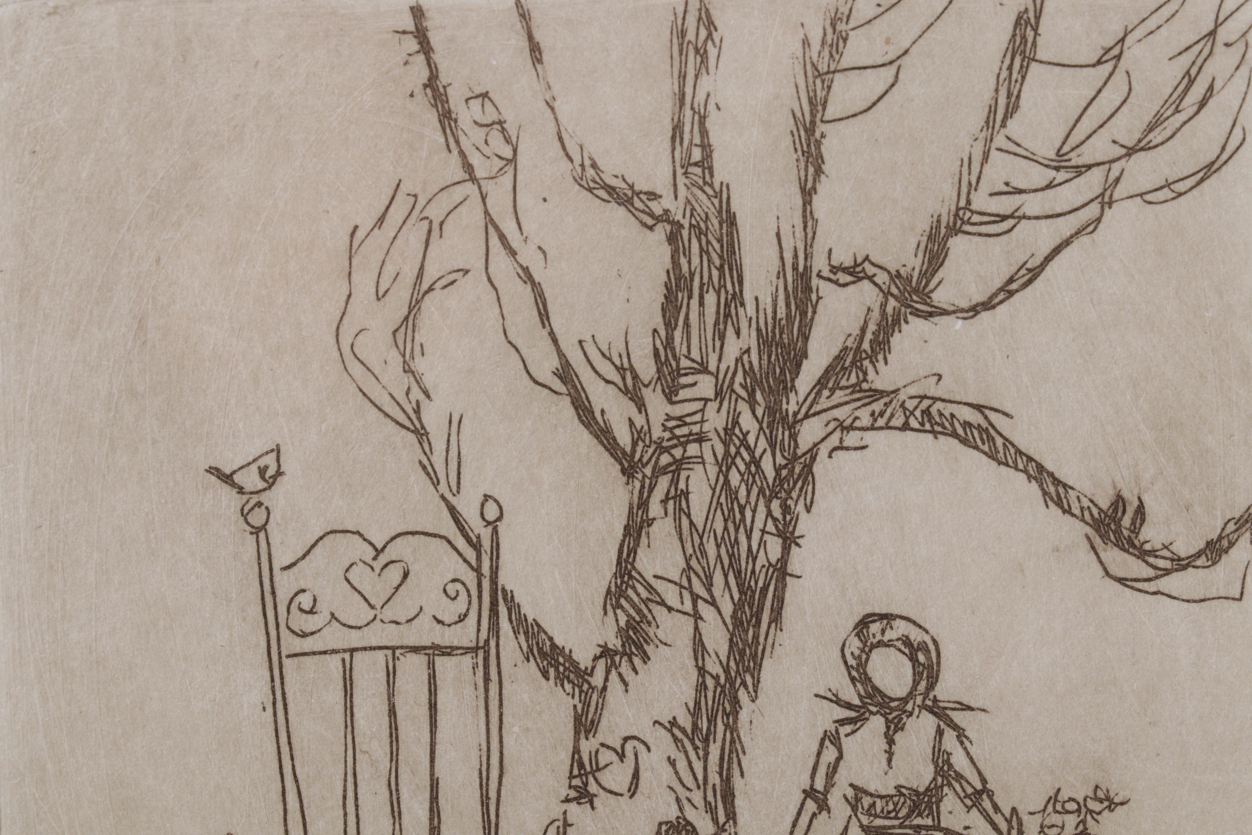 Ed Gifford Etchings "After School" and "Her Chair," Circa 1979