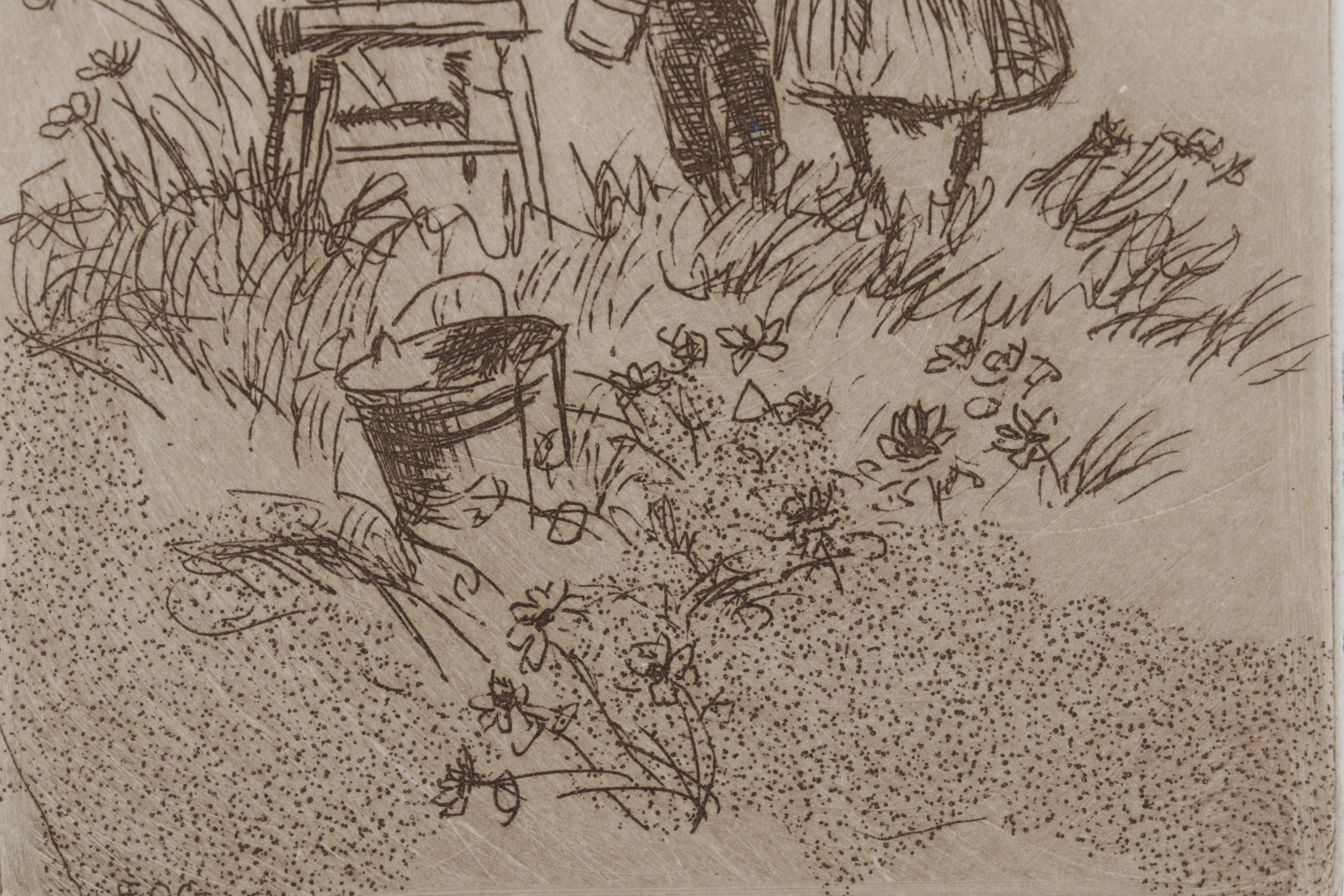 Ed Gifford Etchings "After School" and "Her Chair," Circa 1979