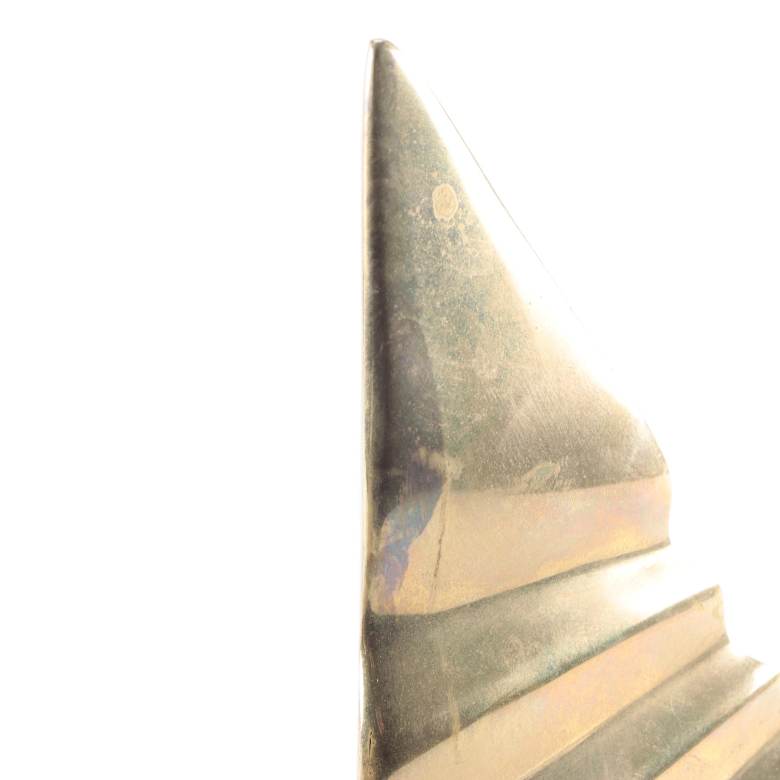 Modernist Brass Pyramid Bookends, Mid to Late 20th Century