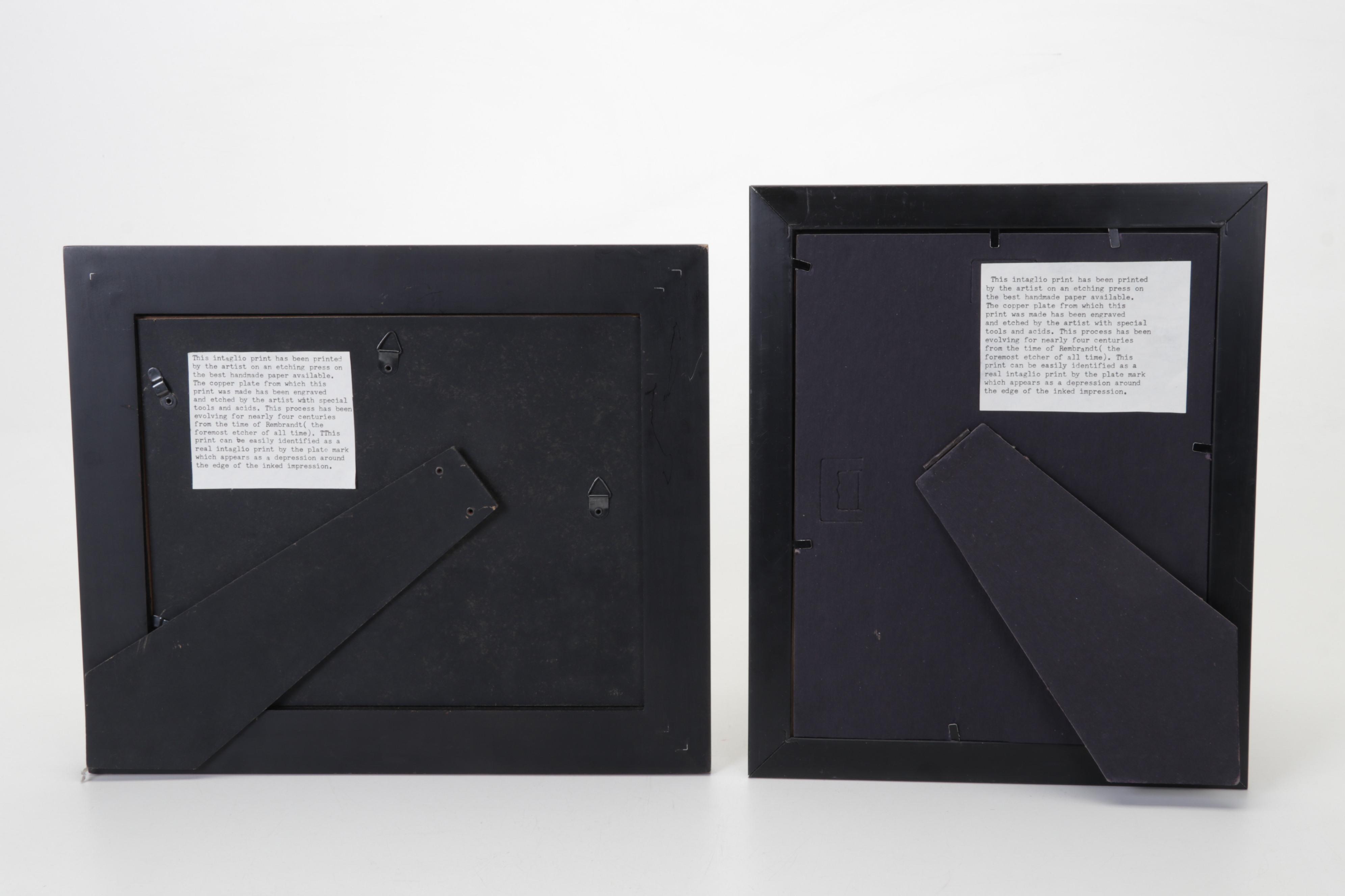 Ed Gifford Etchings "After School" and "Her Chair," Circa 1979