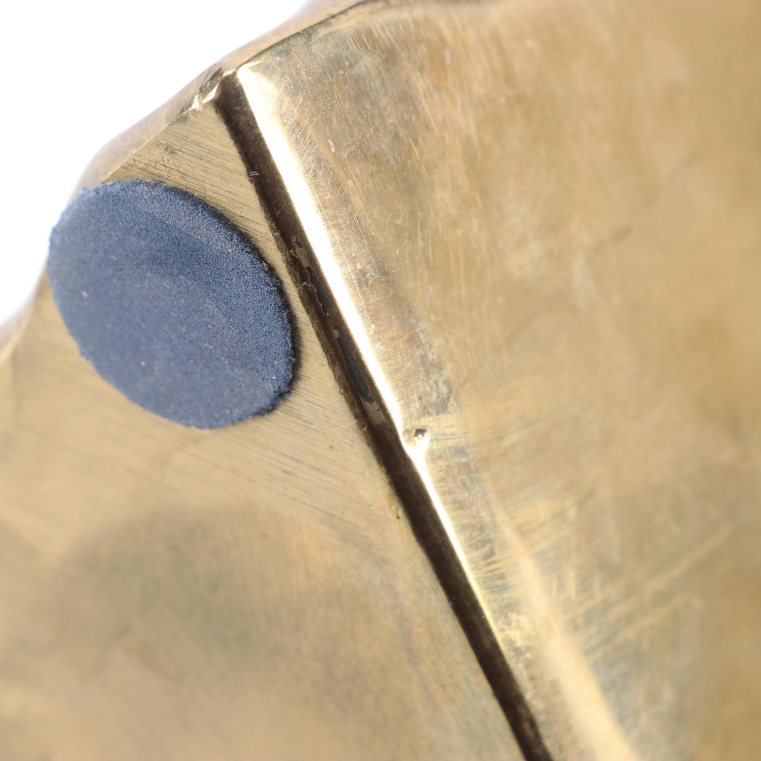 Modernist Brass Pyramid Bookends, Mid to Late 20th Century