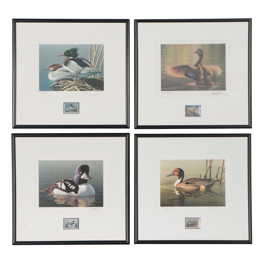 Waterfowl Themed Offset Lithographs and Postage Stamps