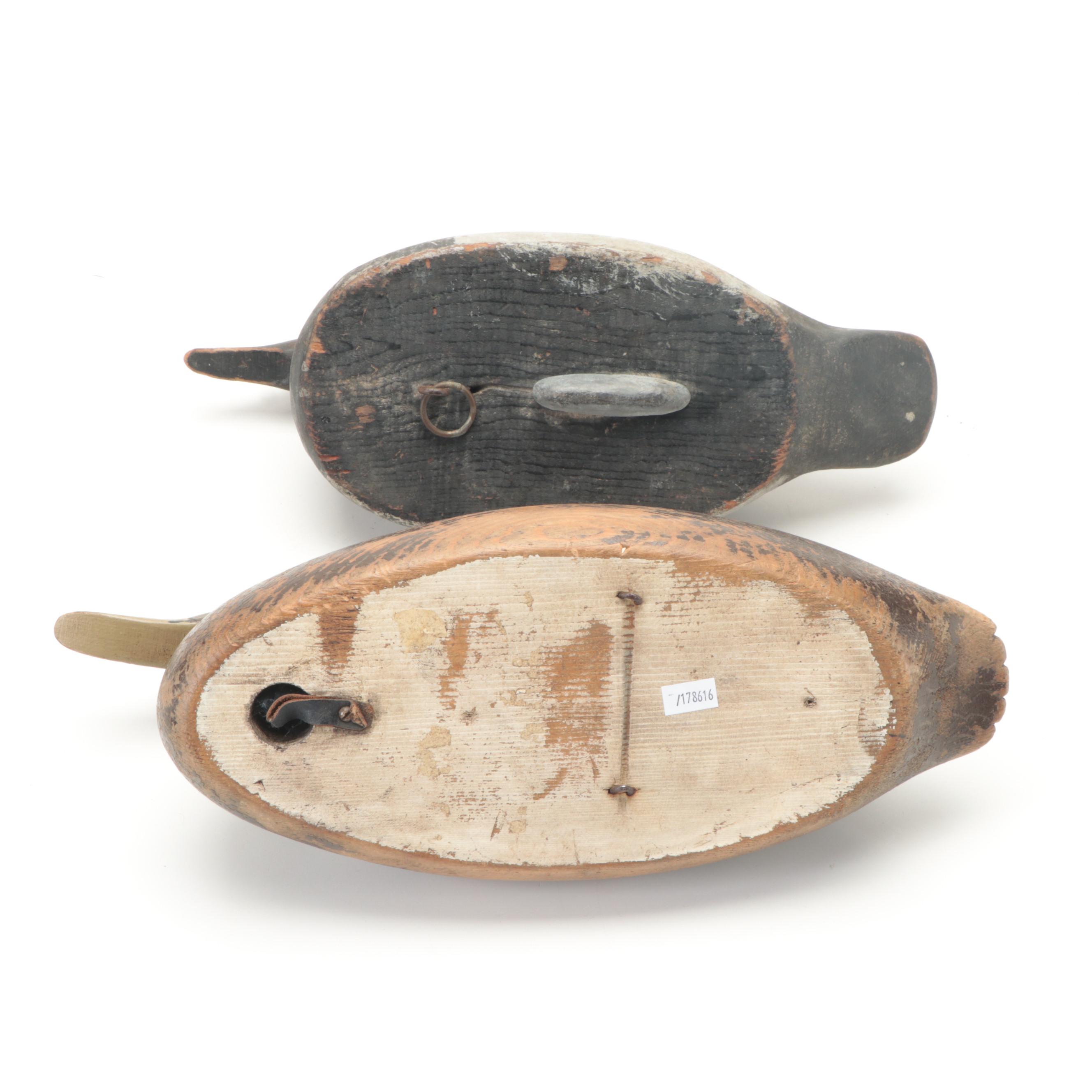 Hand-Carved and Painted Wooden Duck Decoys, Late 20th Century