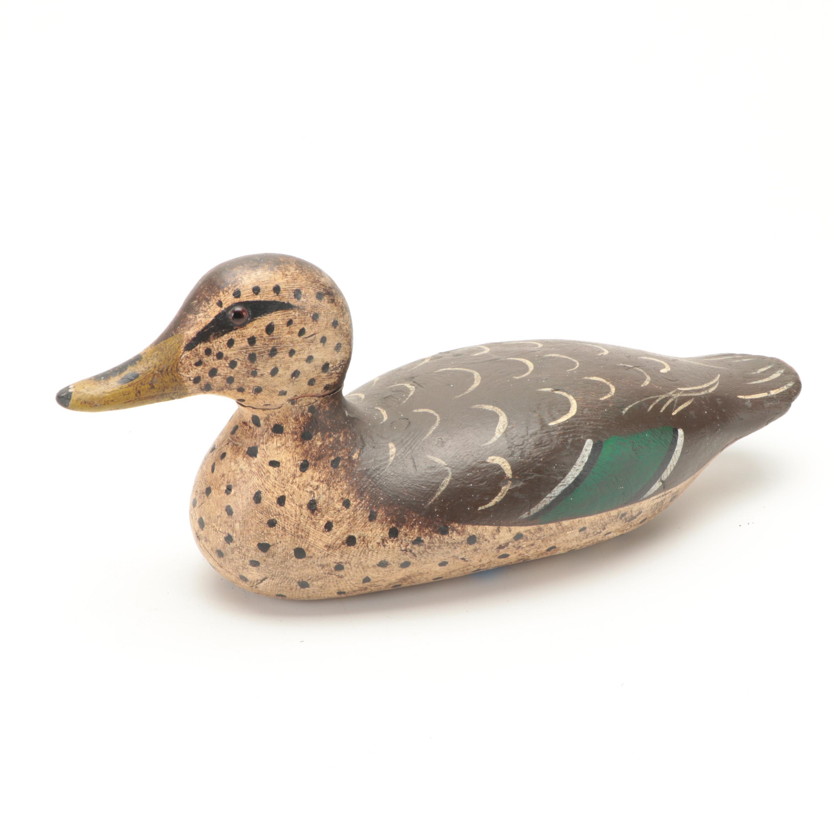 Hand-Carved and Painted Wooden Duck Decoys, Late 20th Century