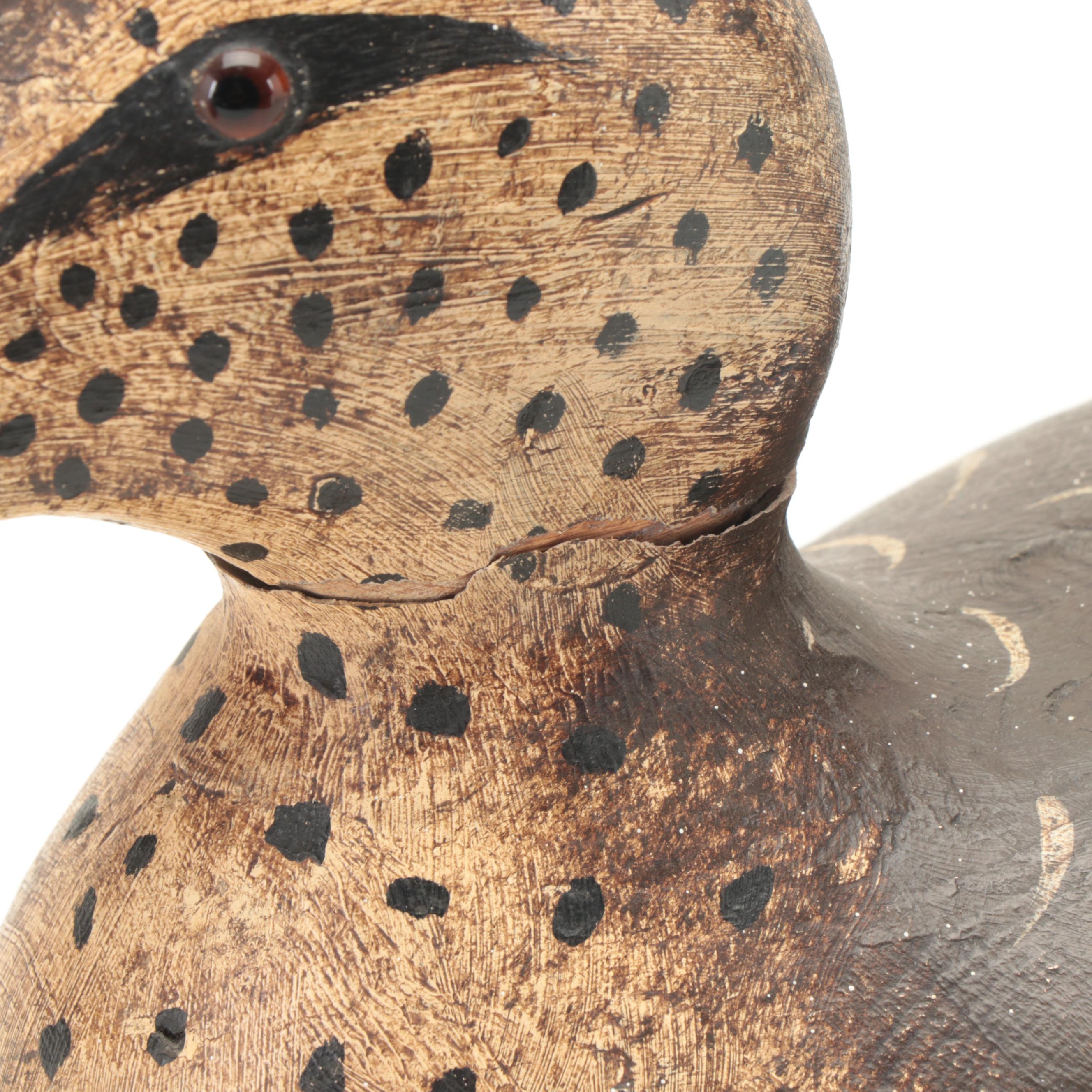 Hand-Carved and Painted Wooden Duck Decoys, Late 20th Century