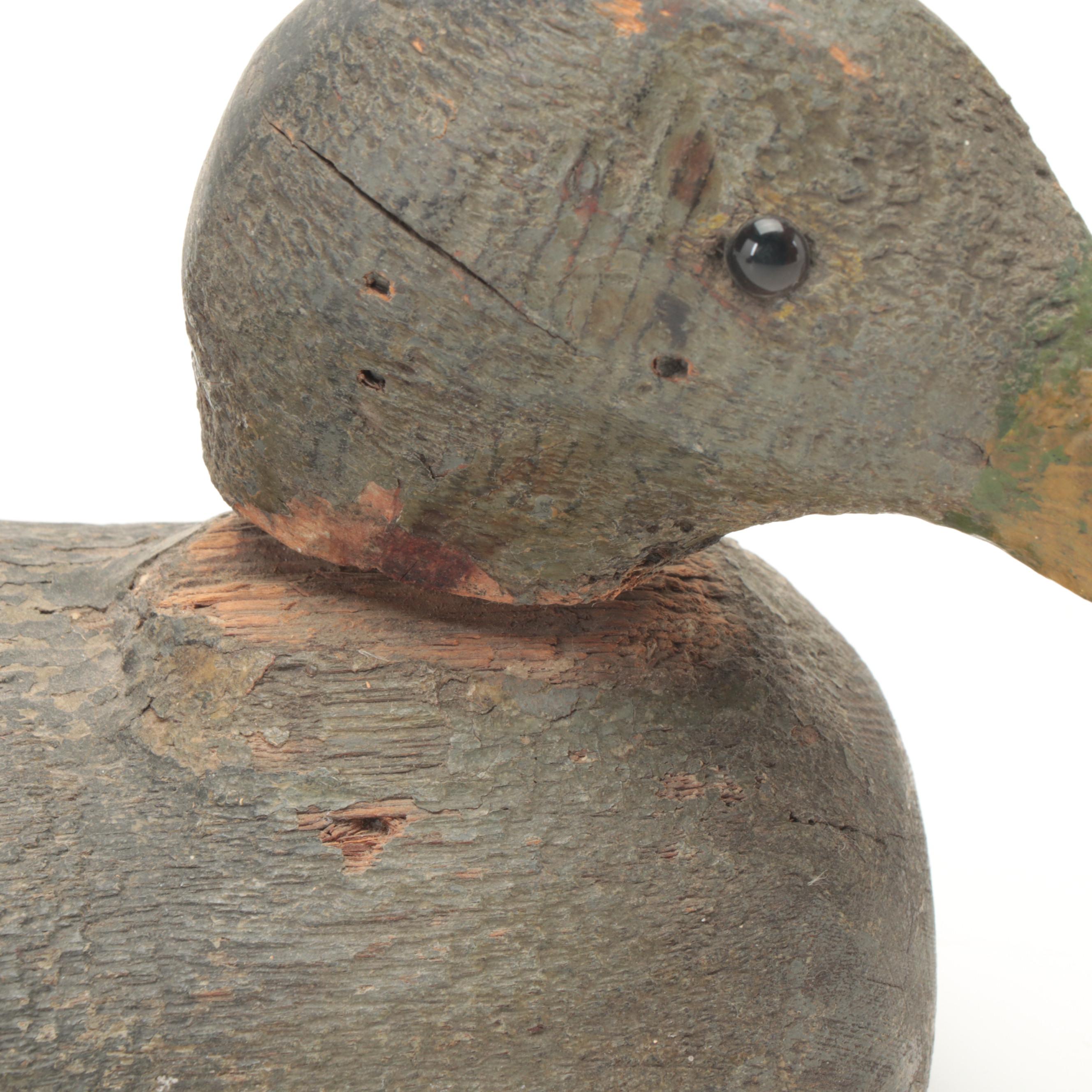 Hand-Carved and Painted Wooden Duck Decoys, Late 20th Century