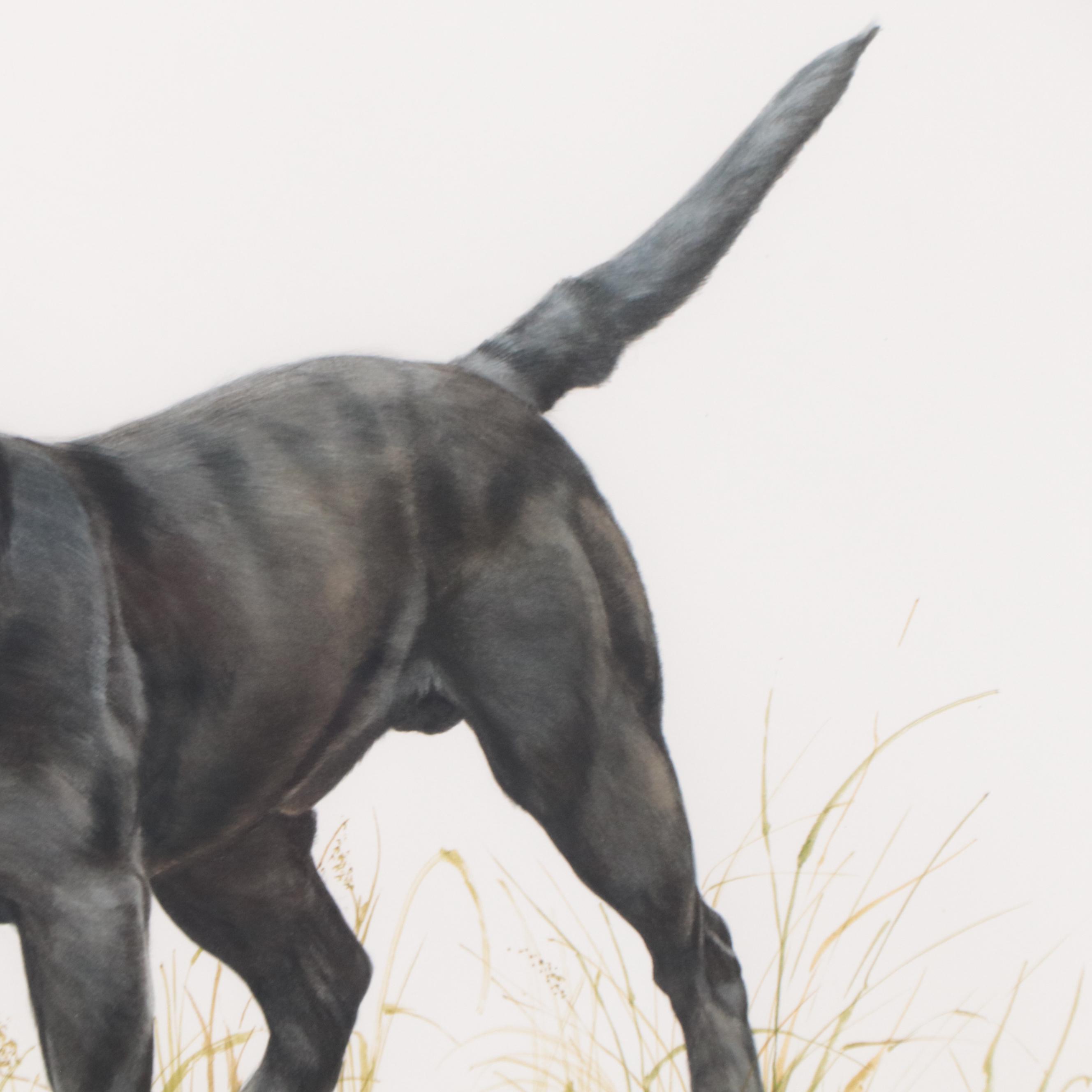 Heidi Lindy Watercolor Painting of Dog Portrait "Canaan"