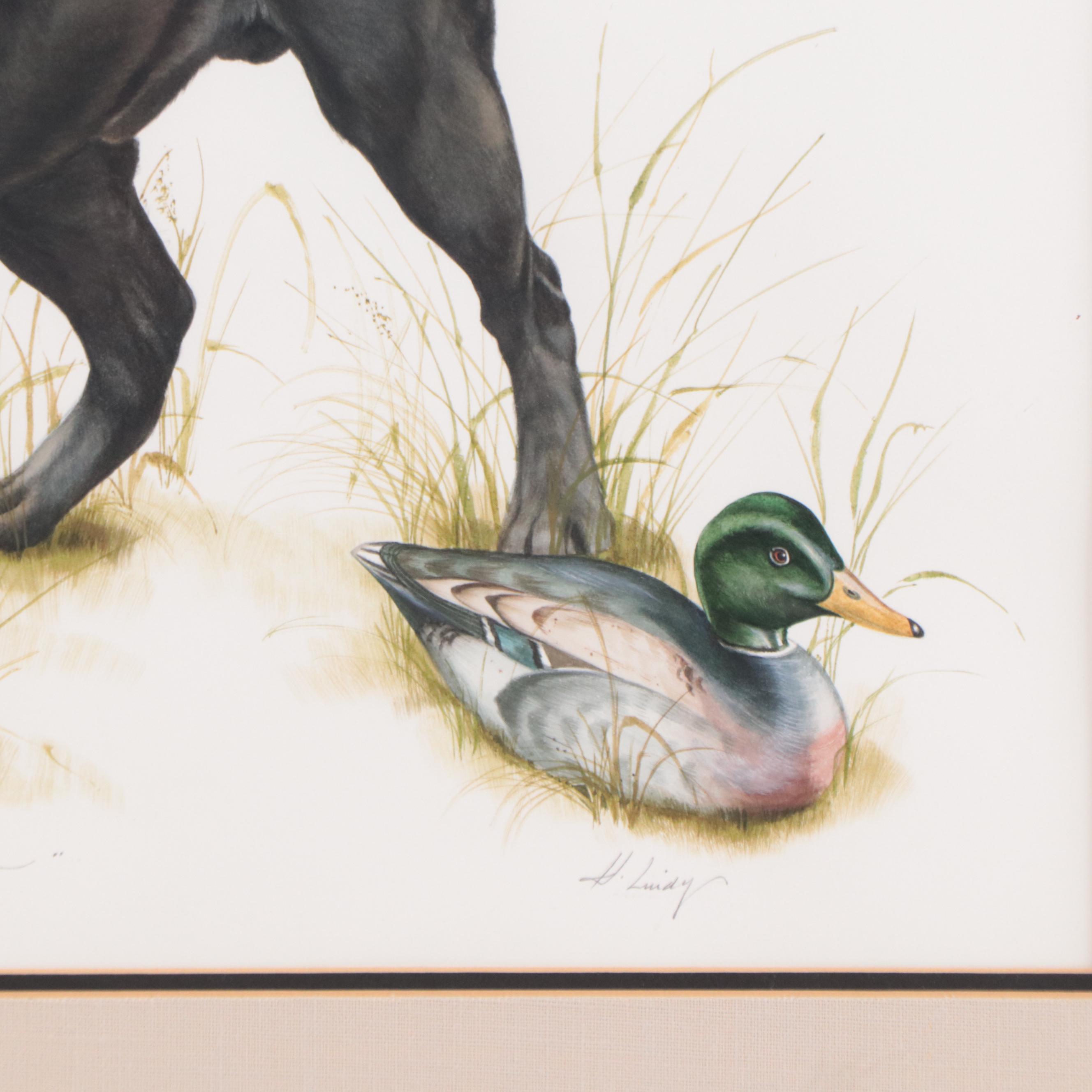 Heidi Lindy Watercolor Painting of Dog Portrait "Canaan"