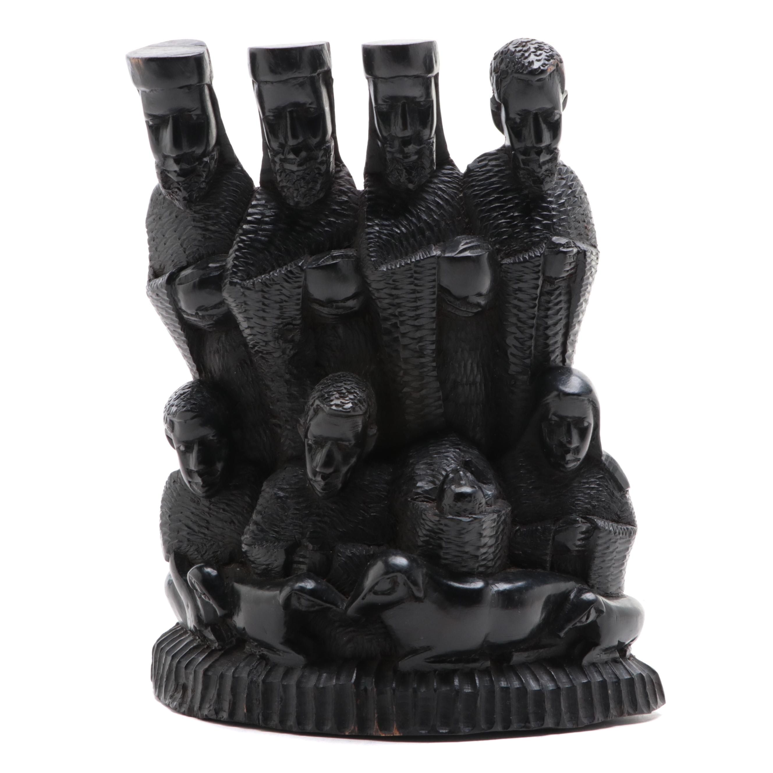 Kenyan Blackwood Nativity Sculpture