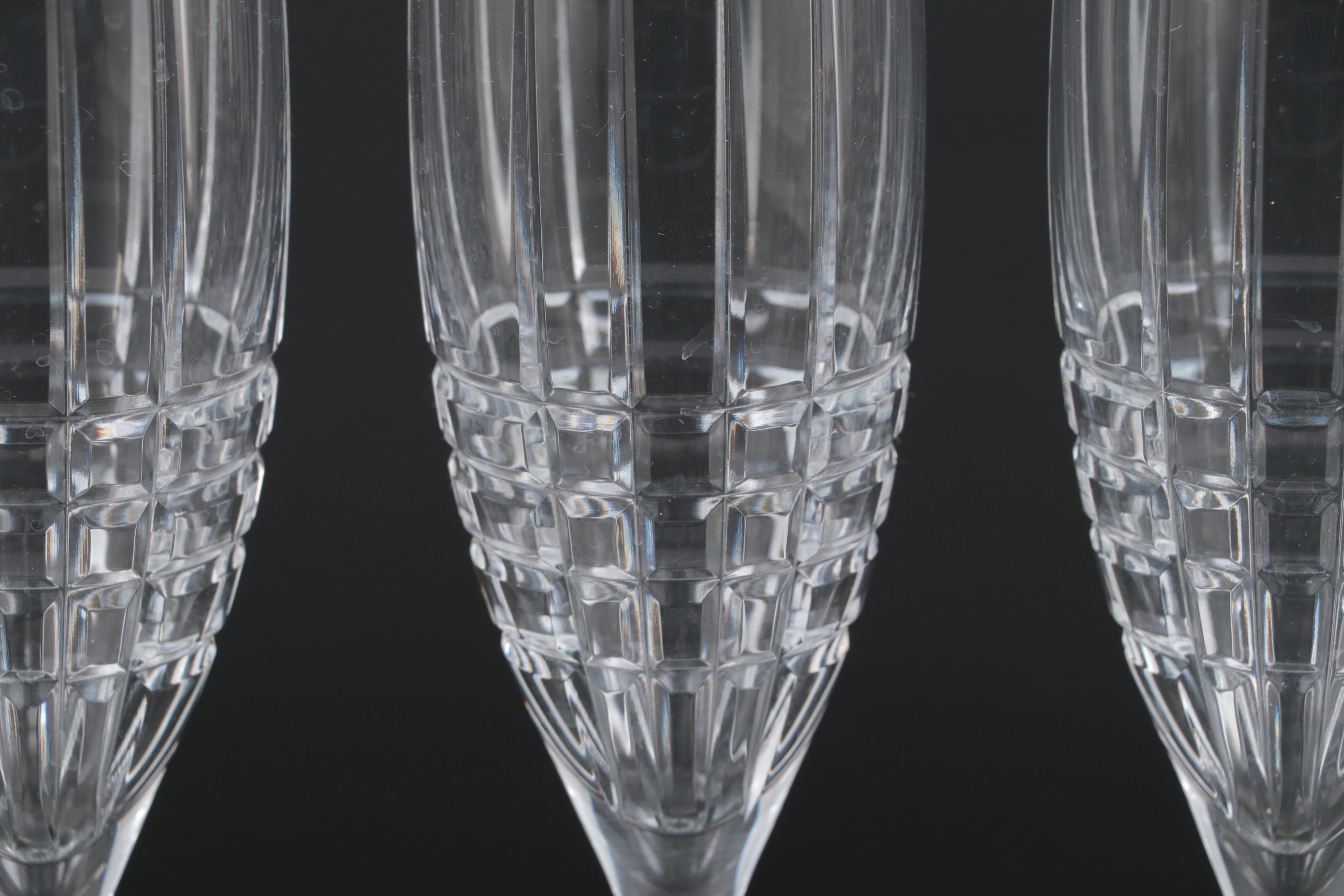 Tiffany & Co. "Plaid" Crystal Champagne Flutes