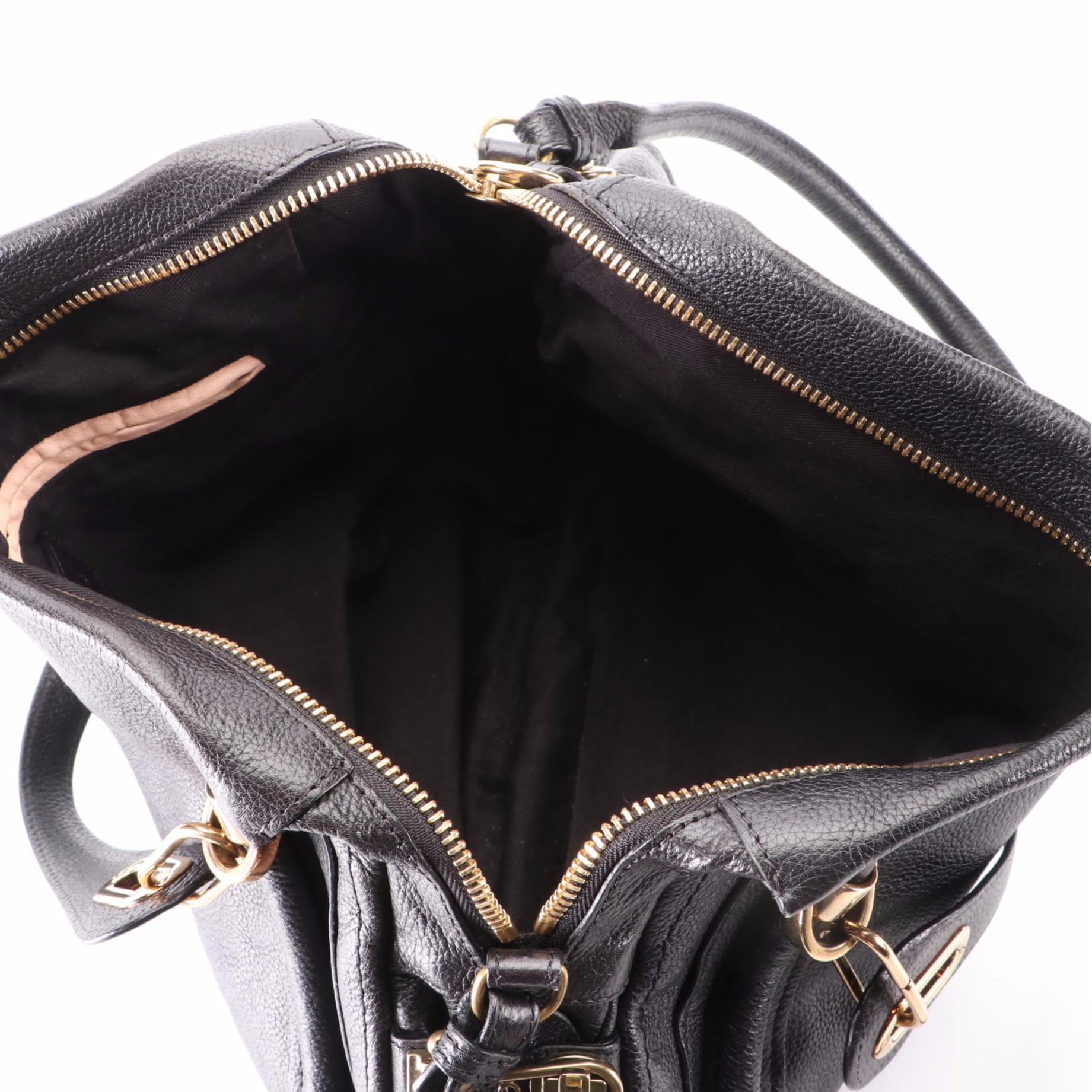 Chloé Large Paraty Two-Way Bag in Black Calfskin Leather w/Shoulder Strap