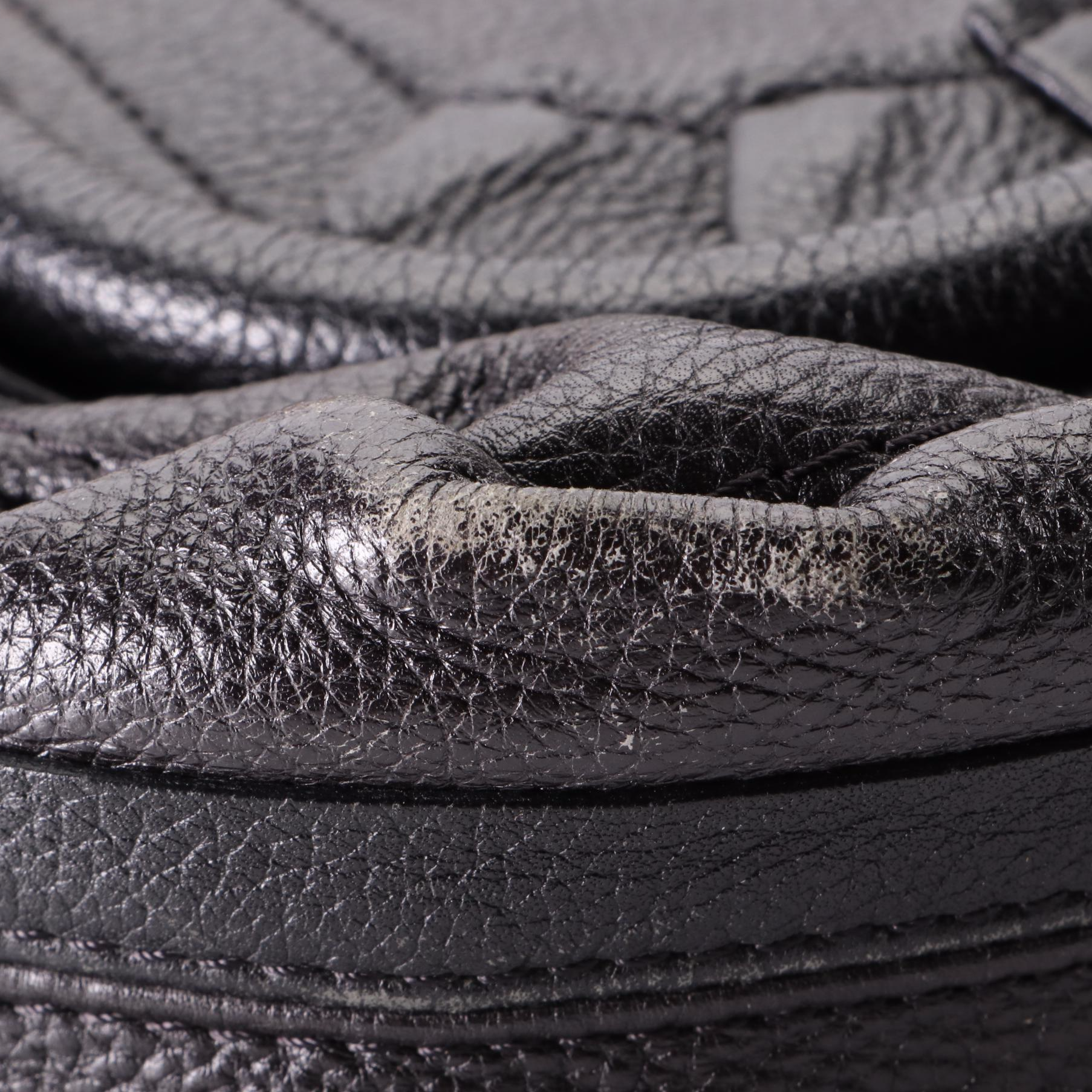 Chloé Large Paraty Two-Way Bag in Black Calfskin Leather w/Shoulder Strap