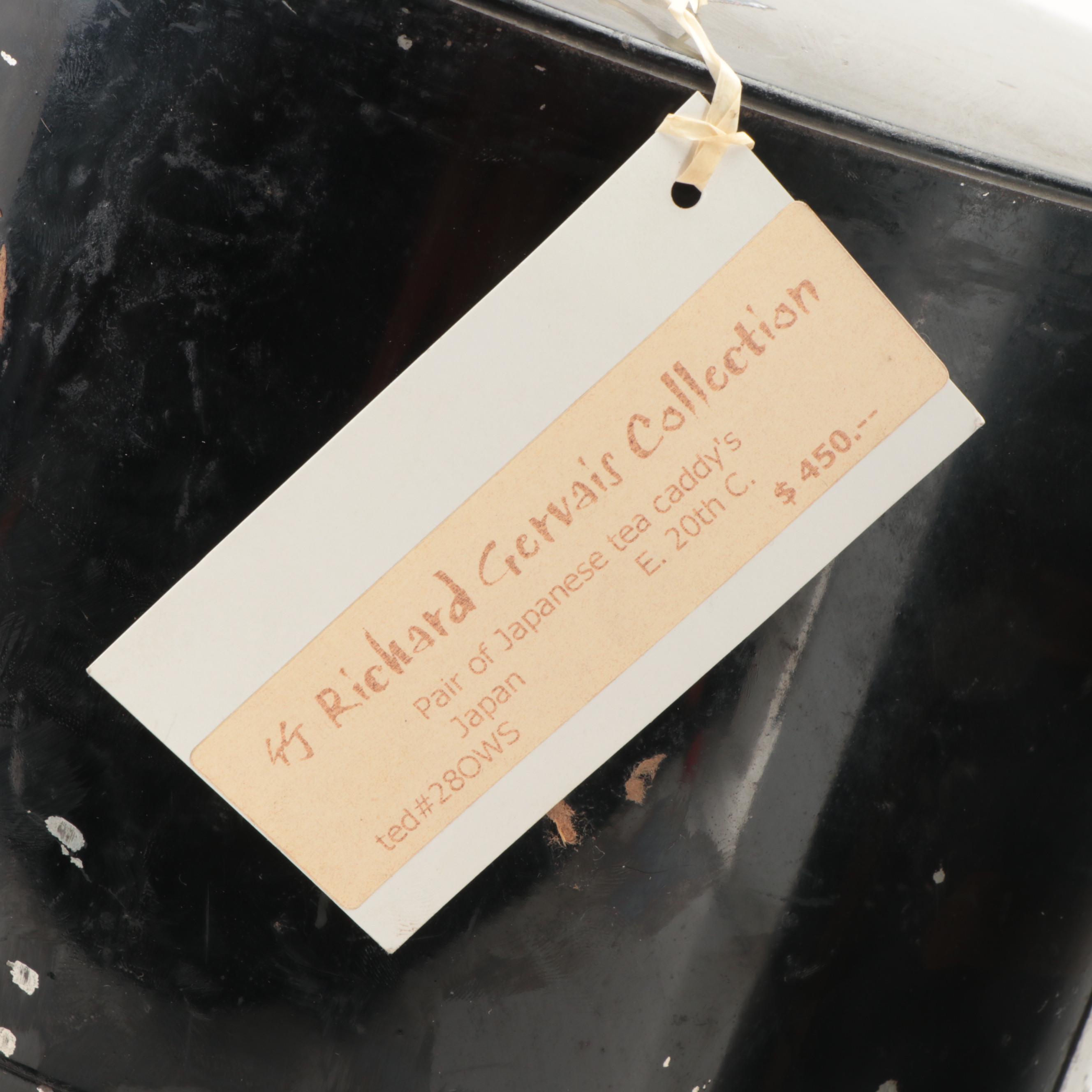 Japanese Painted Metal Tea Caddies, Early 20th Century