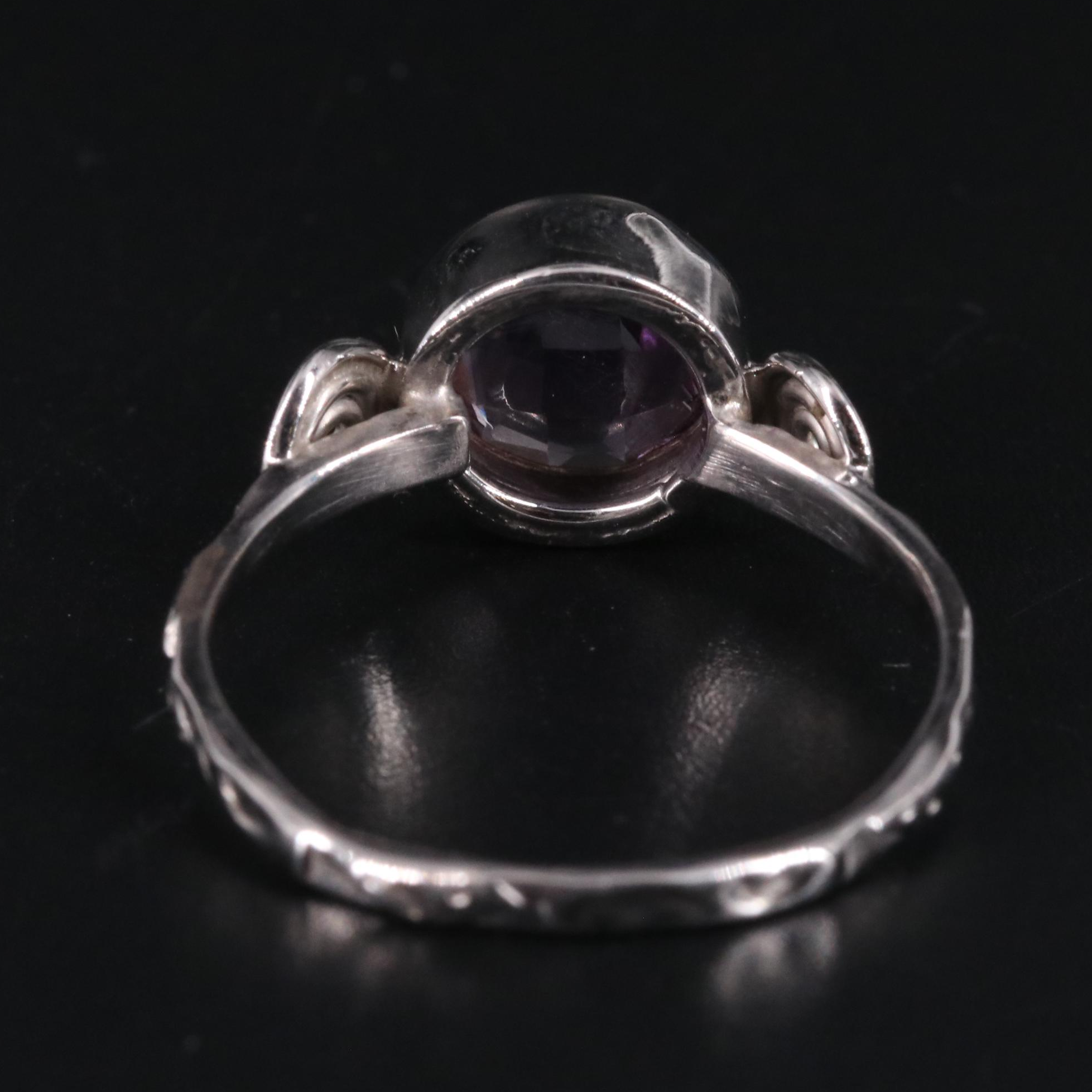 Sterling Amethyst Solitaire Ring