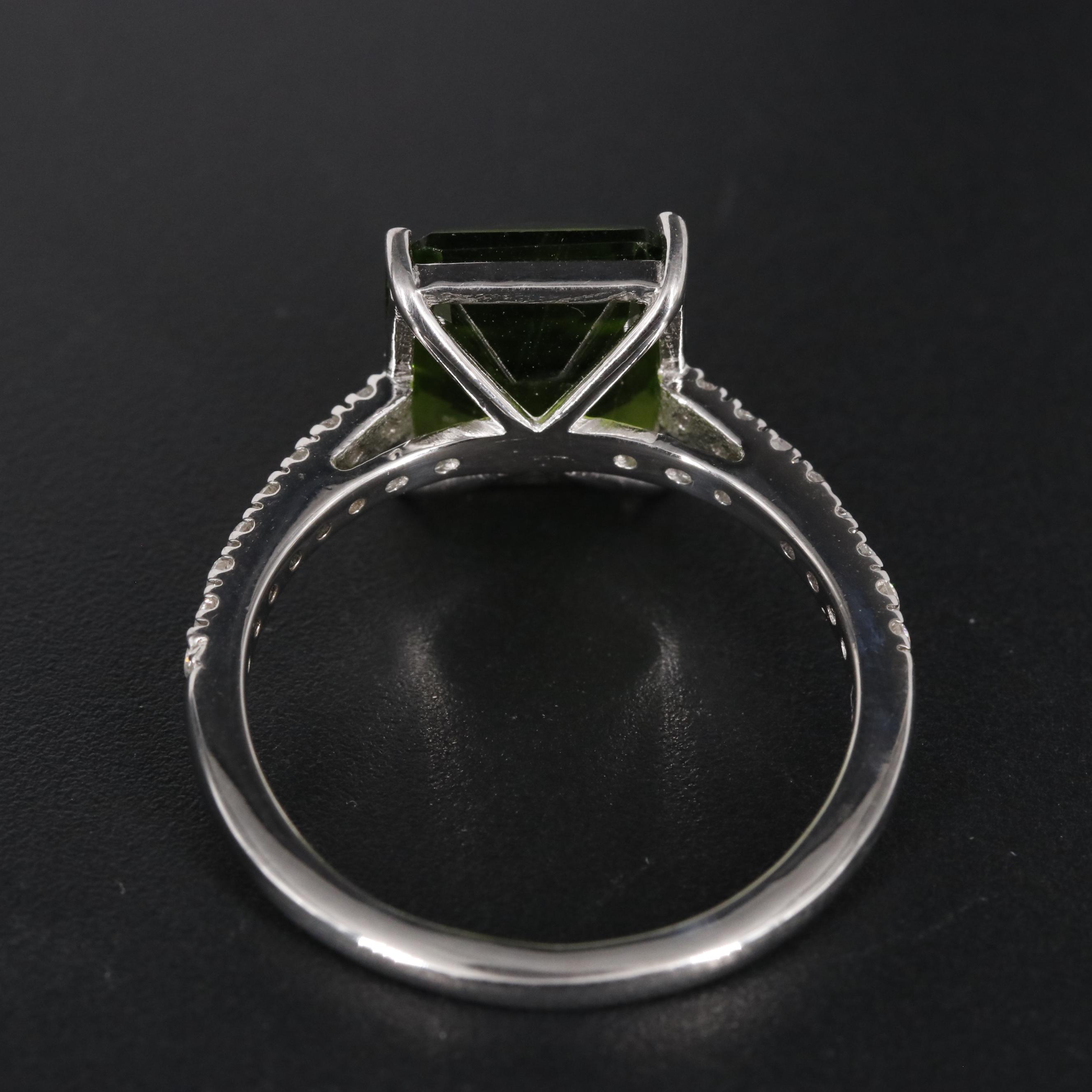 Sterling Peridot with Cubic Zirconia Ring