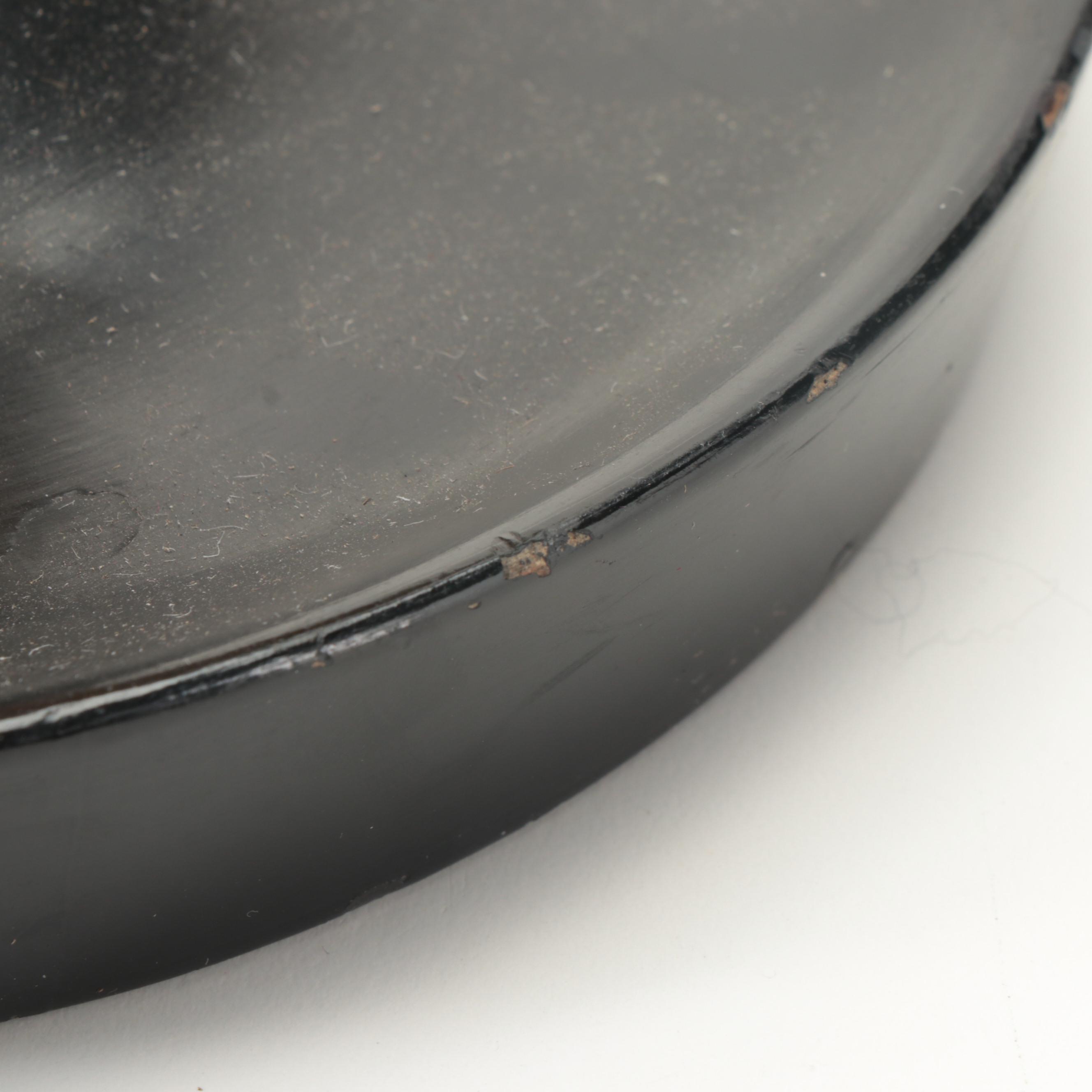 Indian Lacquered Wood Baluster Form Pillar Candle Holders