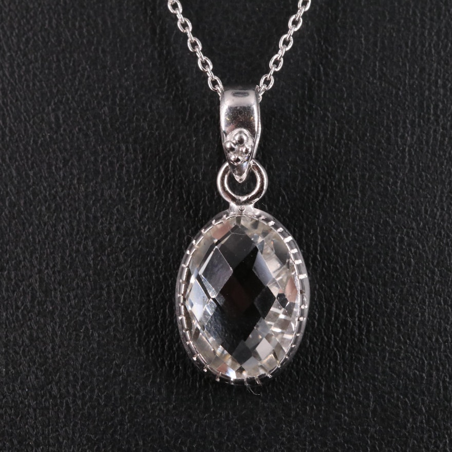 Sterling Gemstone Pendant Necklace