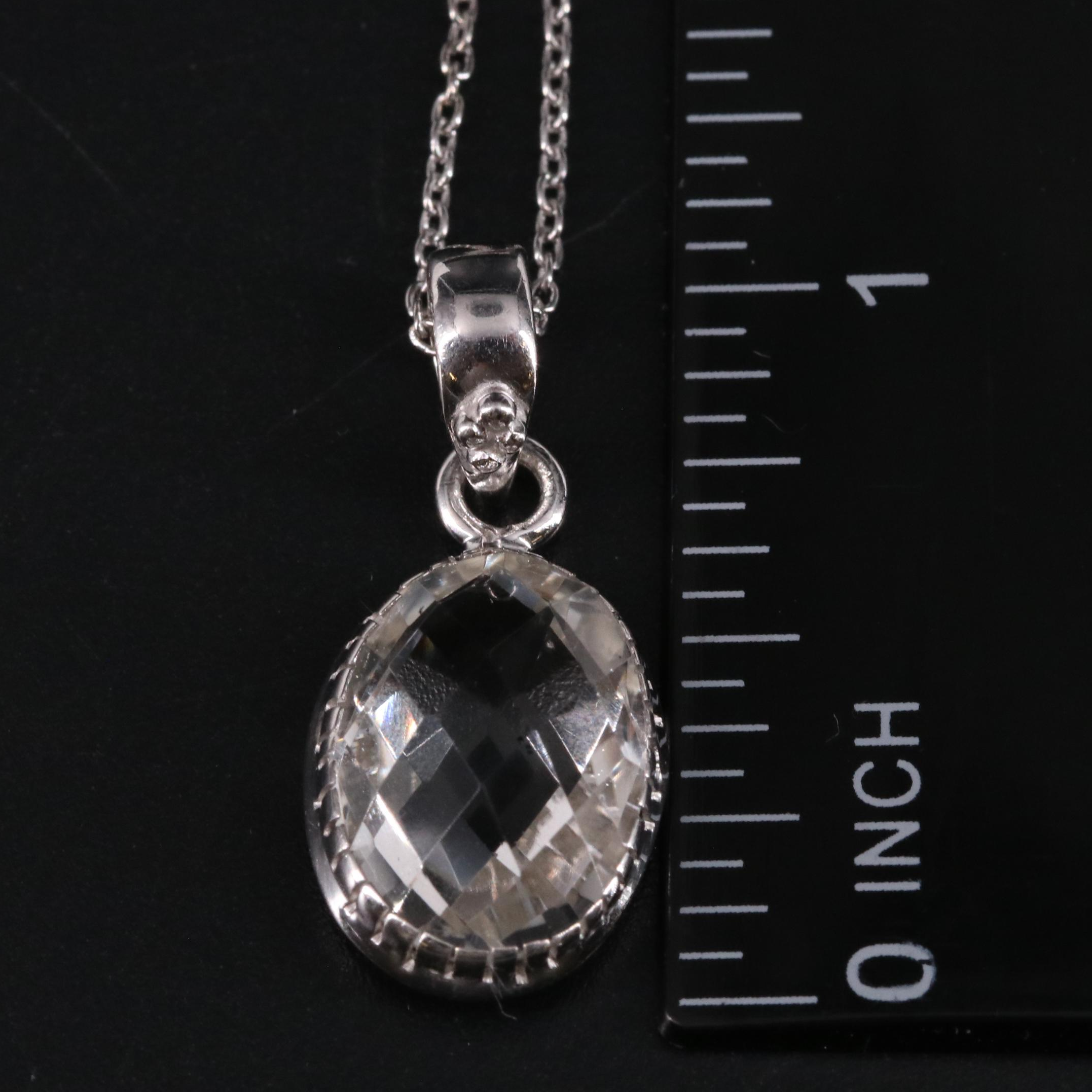 Sterling Gemstone Pendant Necklace