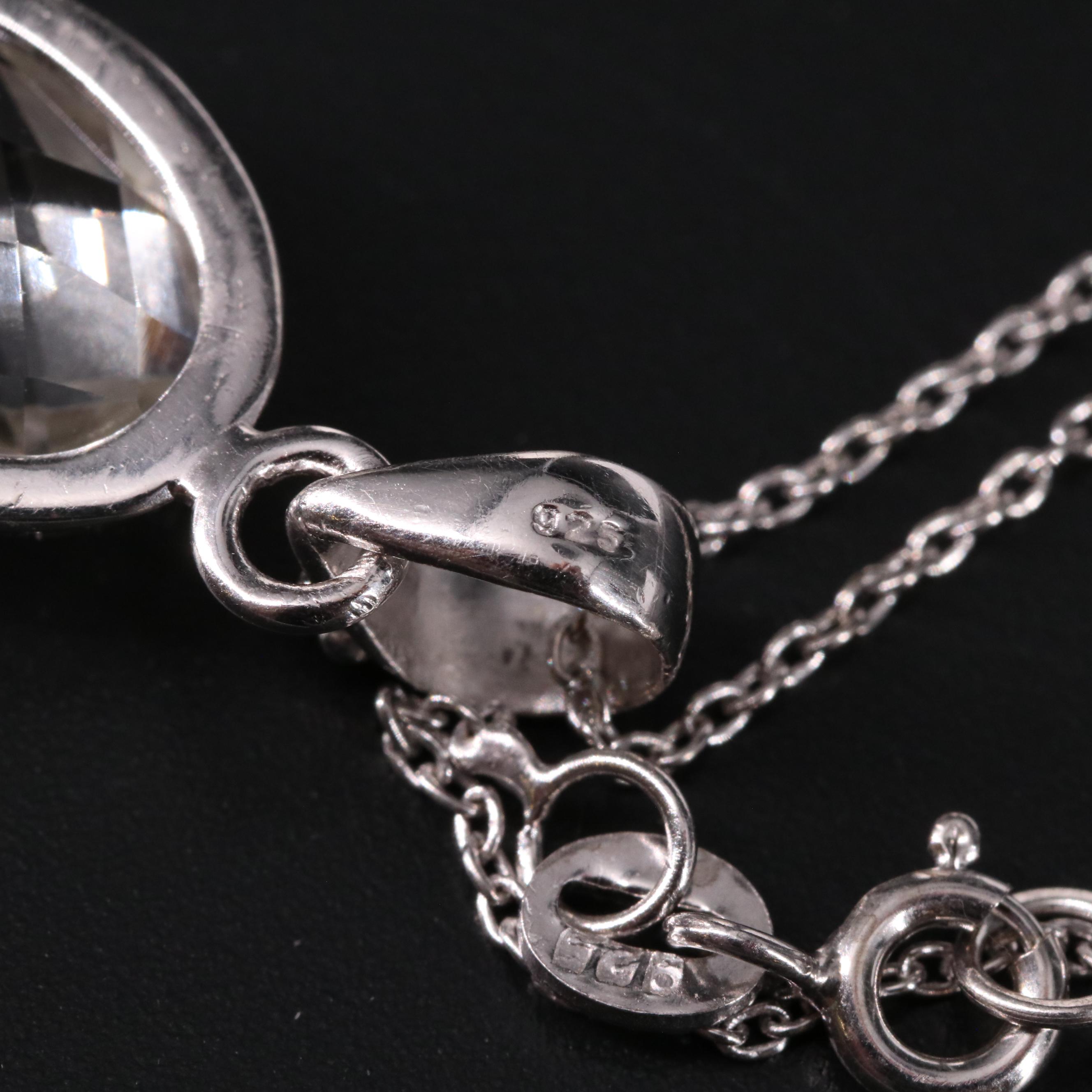 Sterling Gemstone Pendant Necklace