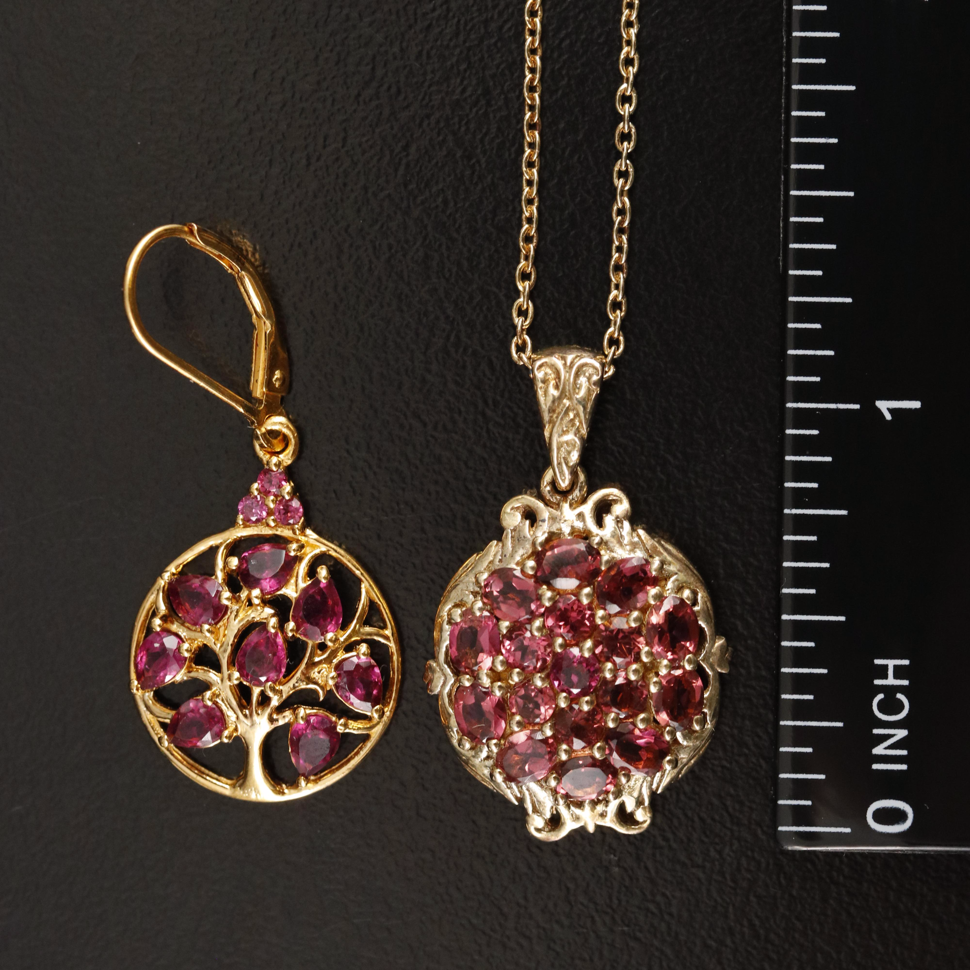 Sterling Rhodolite Garnet and Sapphire Jewelry