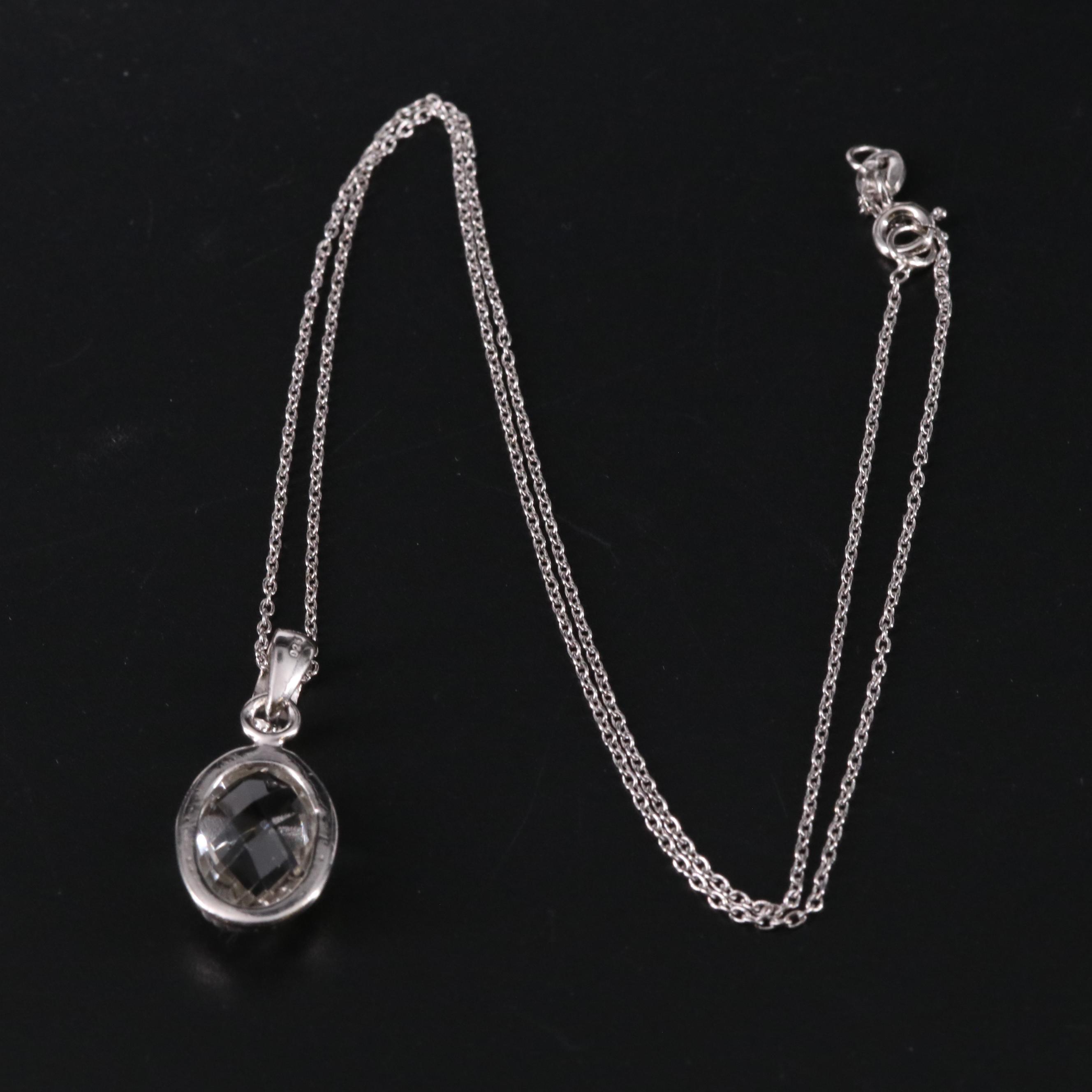 Sterling Gemstone Pendant Necklace