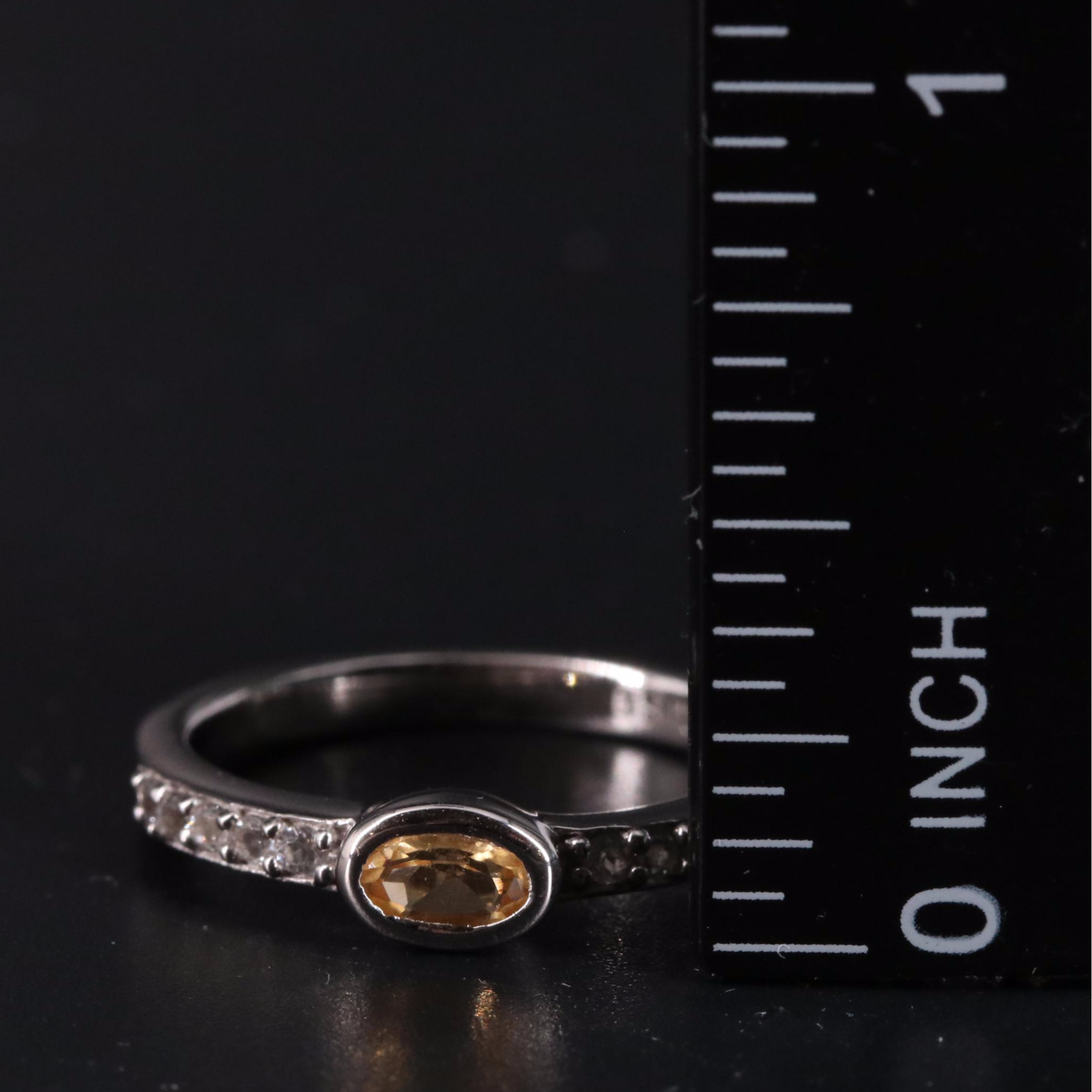 Sterling Citrine and White Topaz Ring