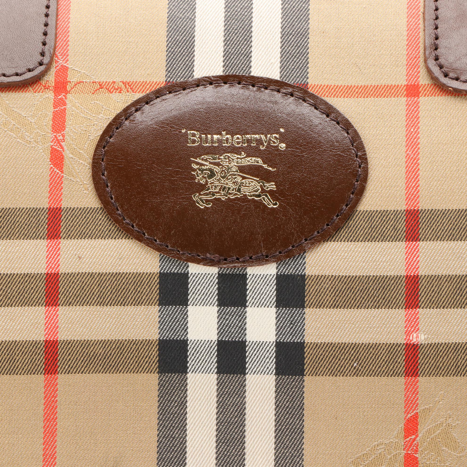 Burberry Haymarket Check Canvas and Leather Weekender Bag