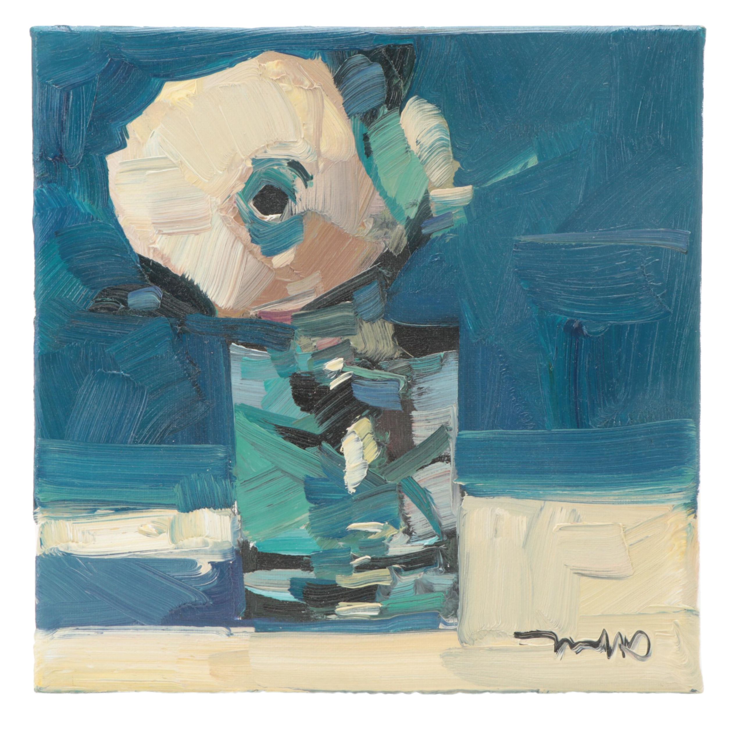 Jose Trujillo Oil Painting "The Glass Vase" 2021