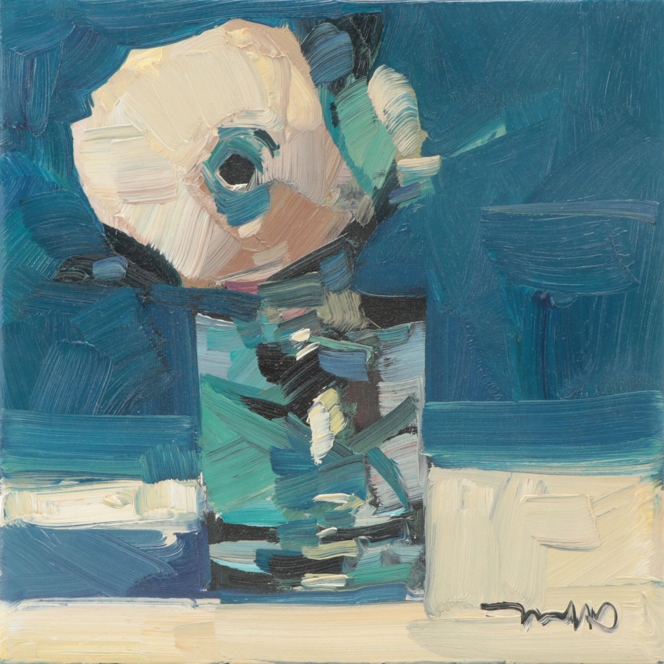 Jose Trujillo Oil Painting "The Glass Vase" 2021