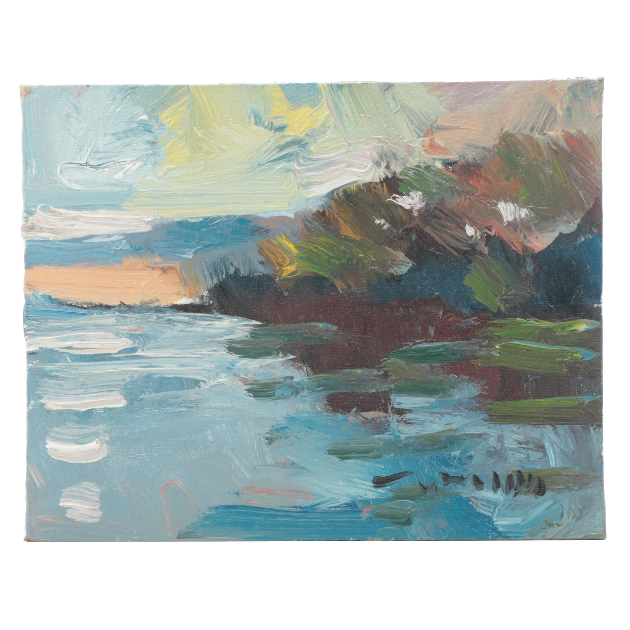 Jose Trujillo Oil Painting "Lake Light," 2017