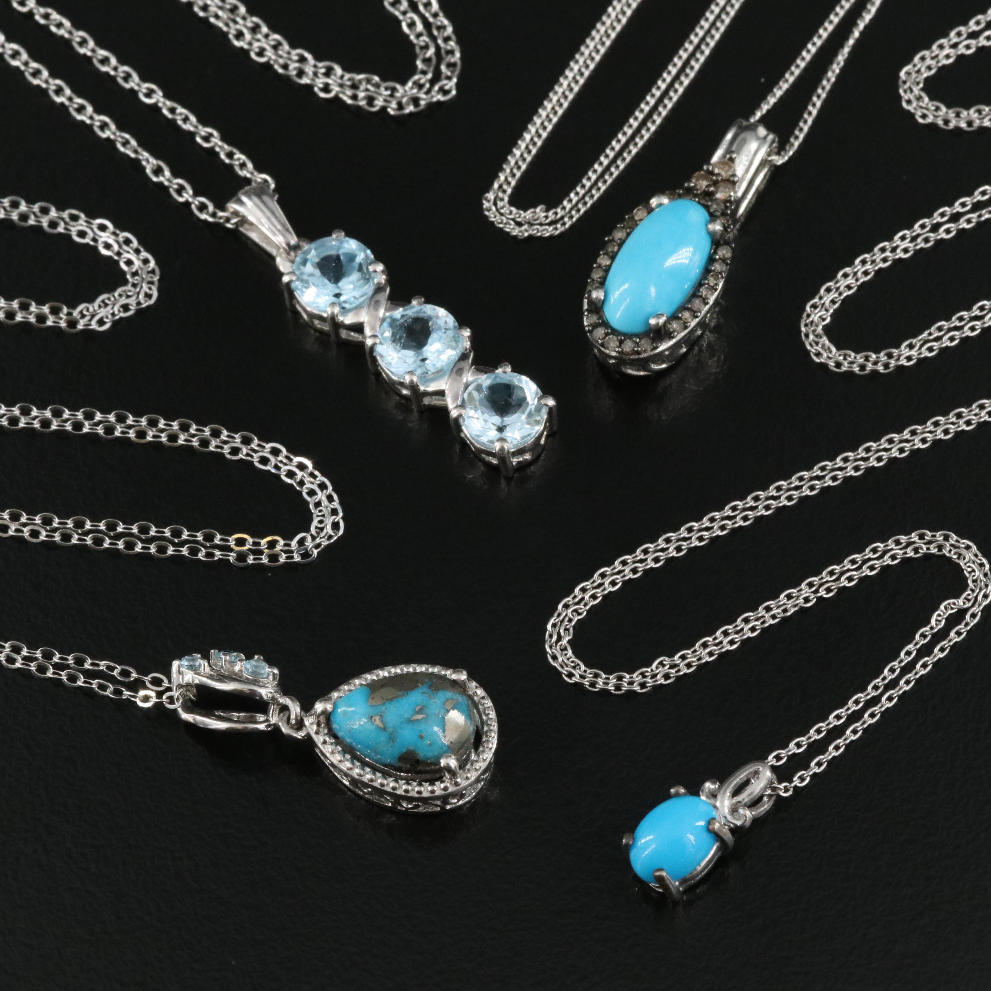 Sterling Jewelry Featuring Turquoise, Diamond and Star Diopside