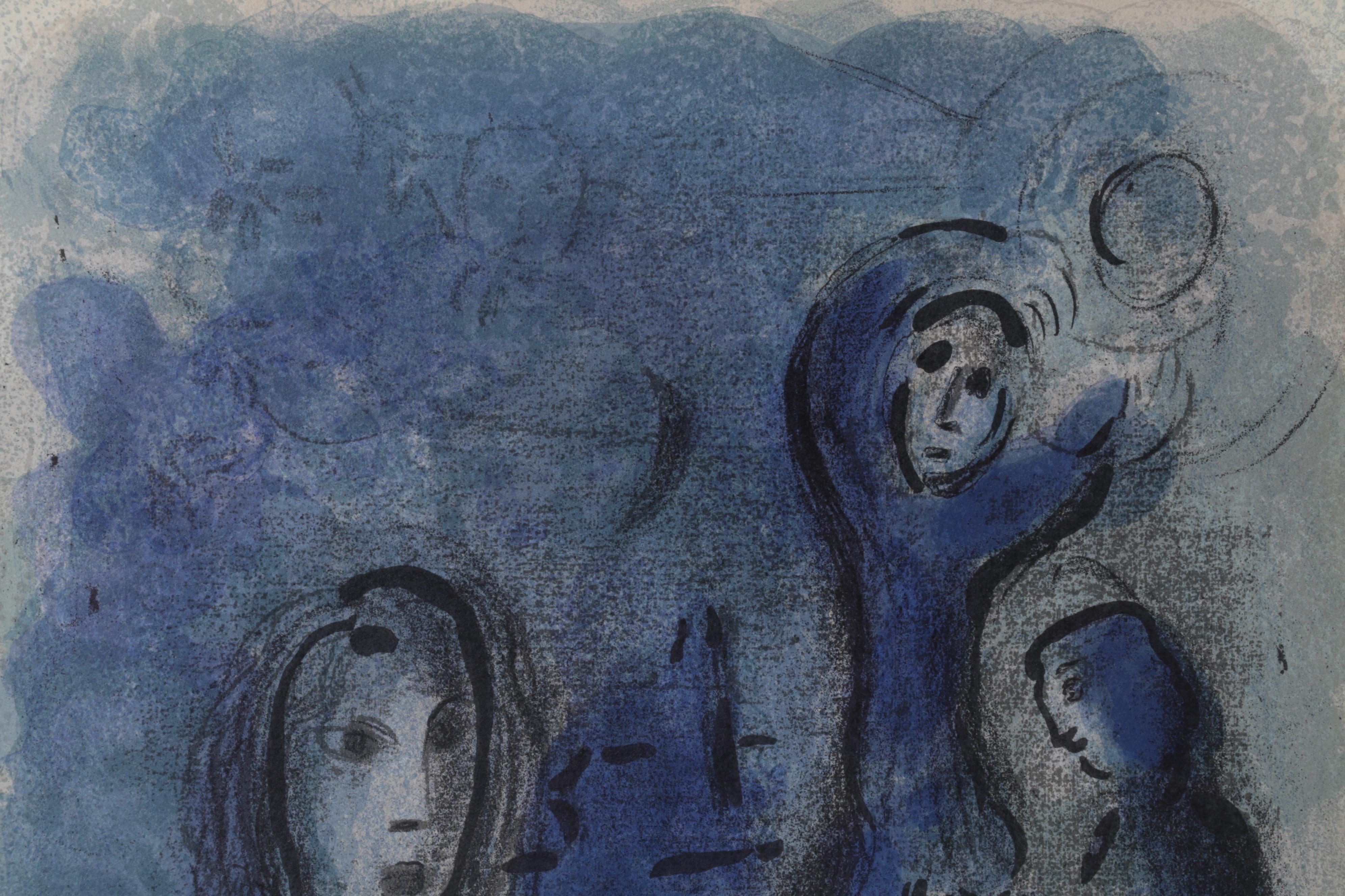 Marc Chagall Color Lithograph "Rahab et les espions de Jéricho," 1960