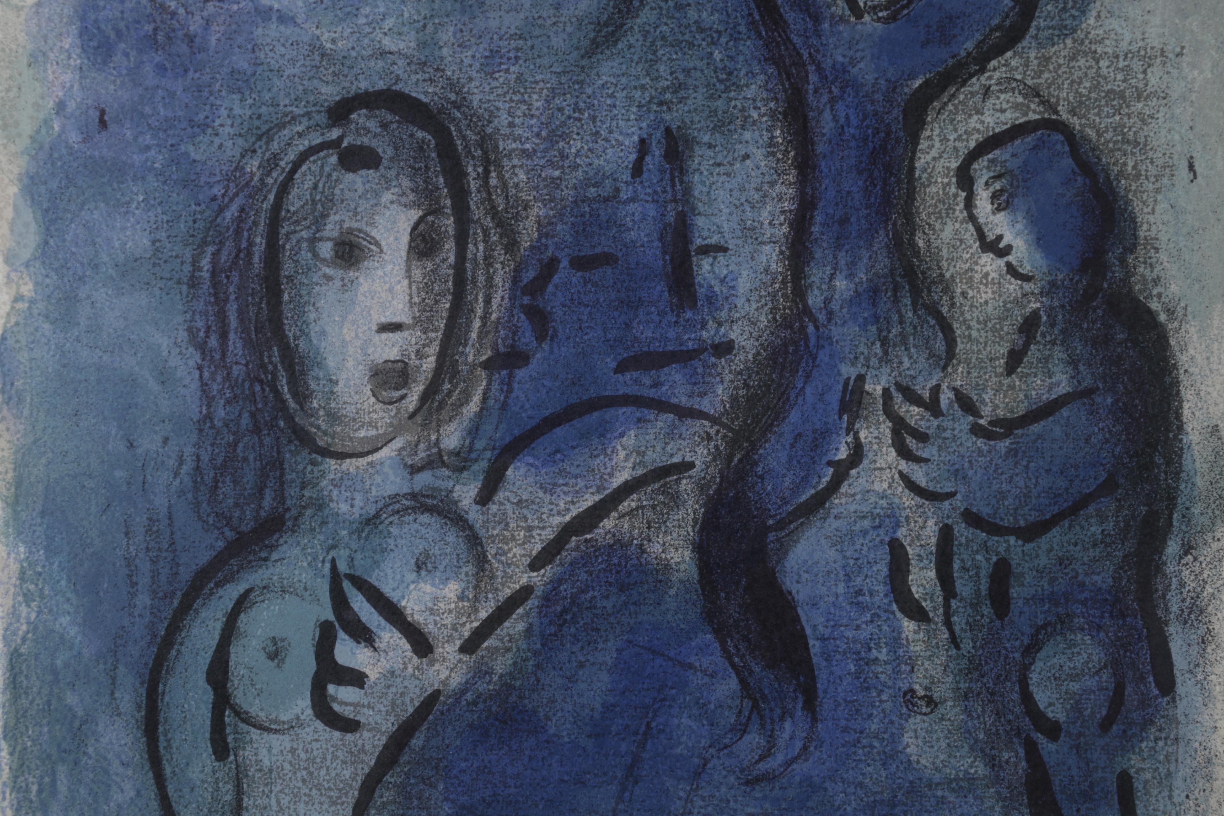 Marc Chagall Color Lithograph "Rahab et les espions de Jéricho," 1960