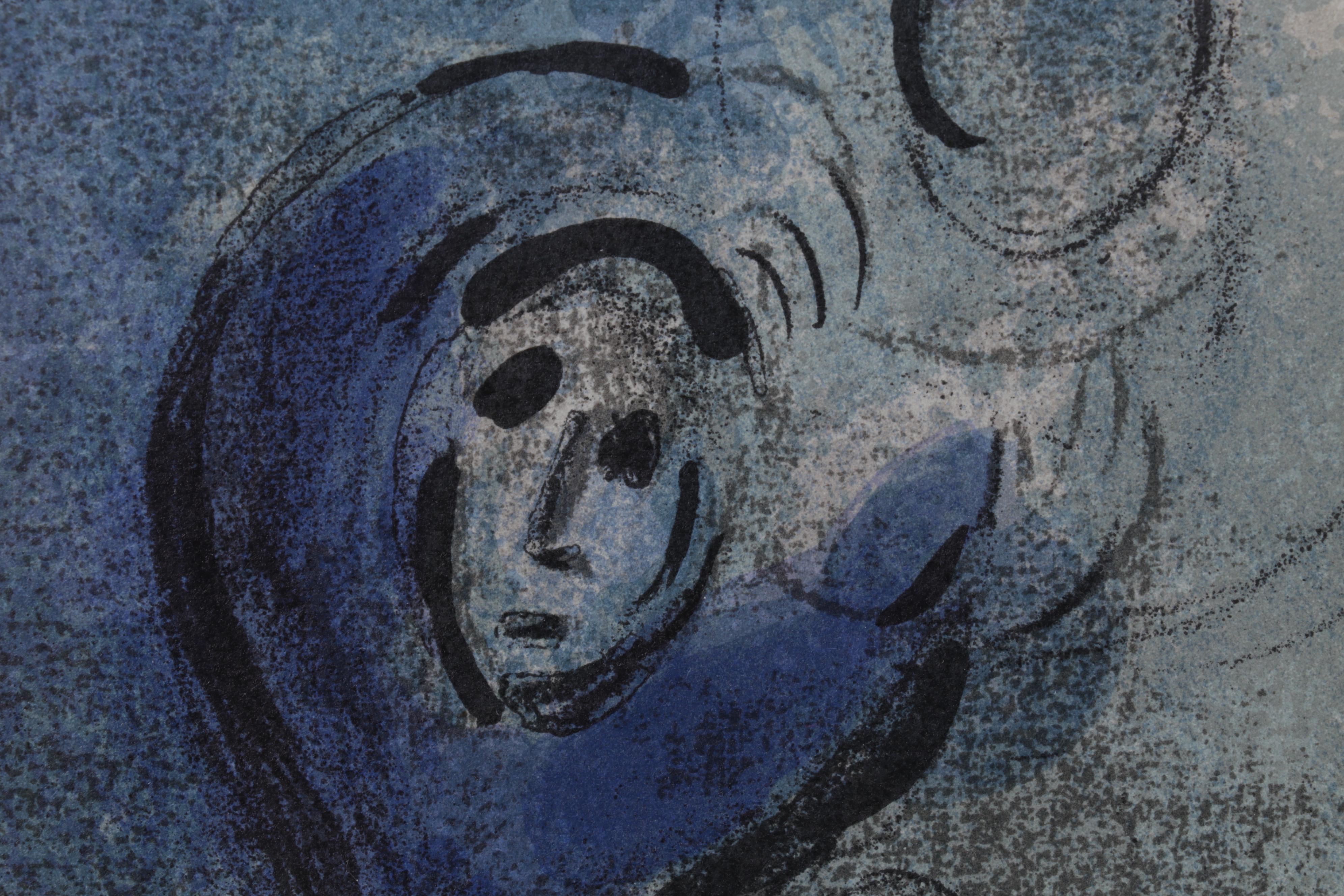 Marc Chagall Color Lithograph "Rahab et les espions de Jéricho," 1960