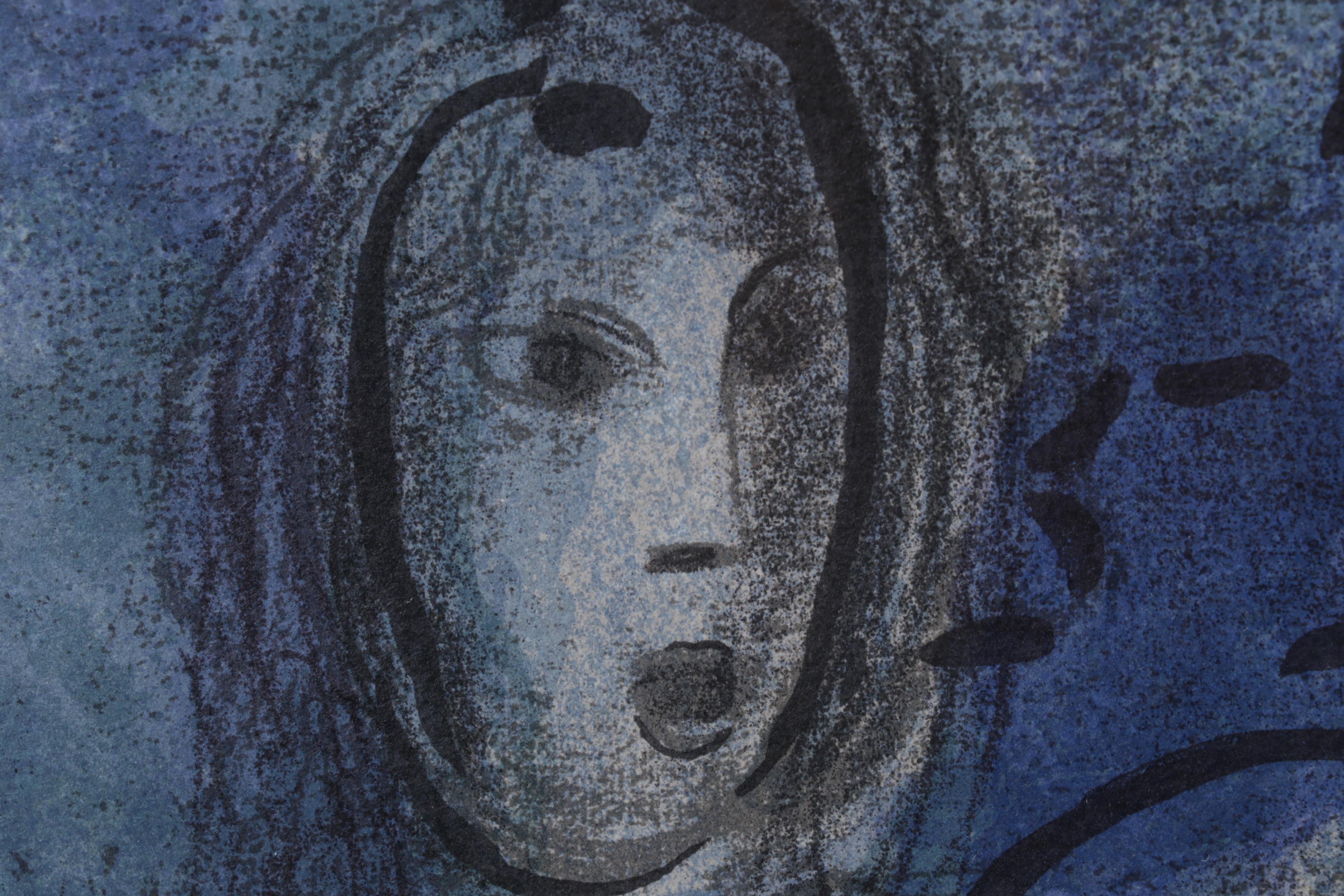 Marc Chagall Color Lithograph "Rahab et les espions de Jéricho," 1960