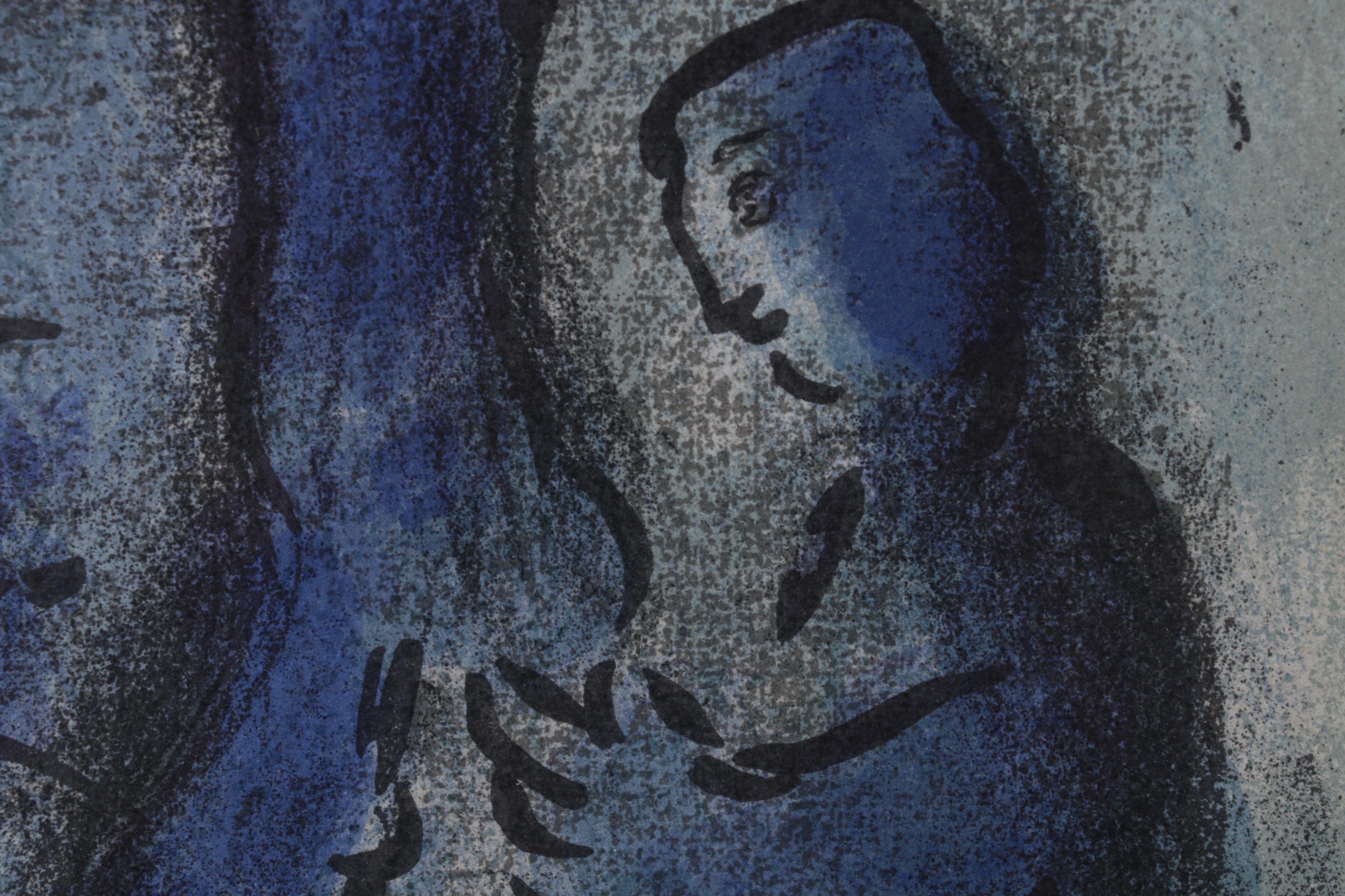 Marc Chagall Color Lithograph "Rahab et les espions de Jéricho," 1960