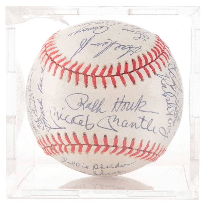 1961 New York Yankees Team Reunion Signed Rawlings Baseball Including Mantle