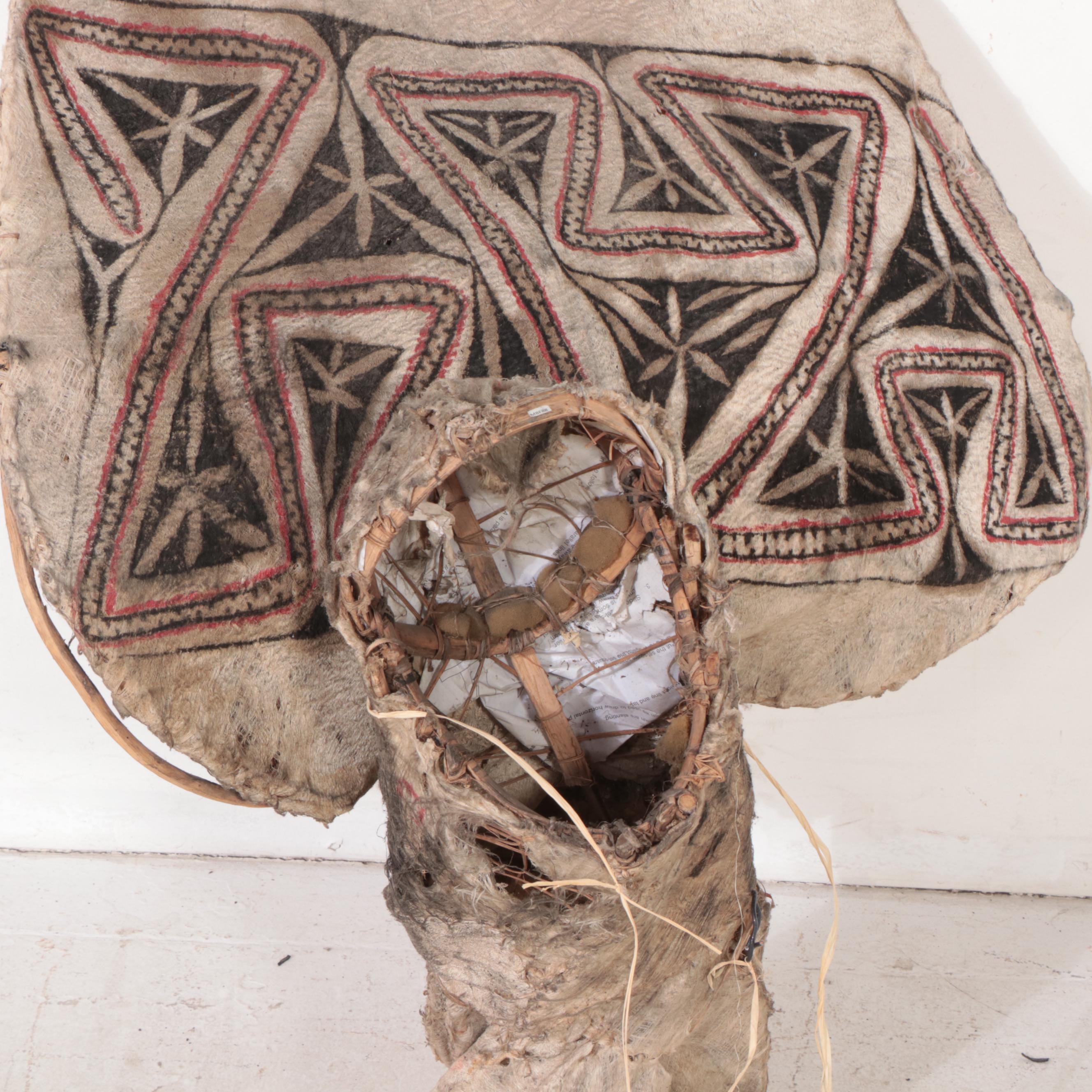Baining Large-Scale Barkcloth Dance Mask, Papua New Guinea/New Britain