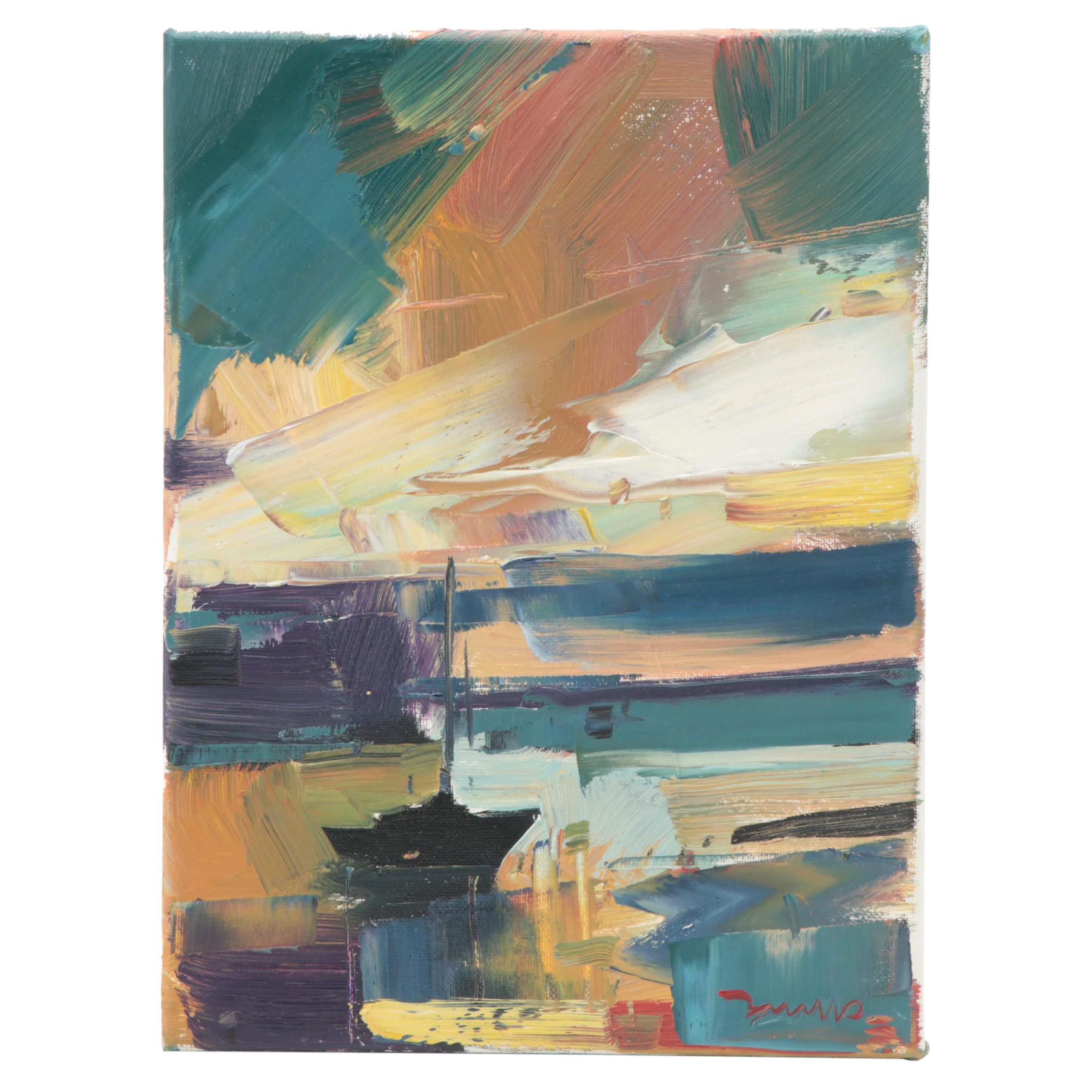 Jose Trujillo Oil Painting "Sunset Sail," 2020