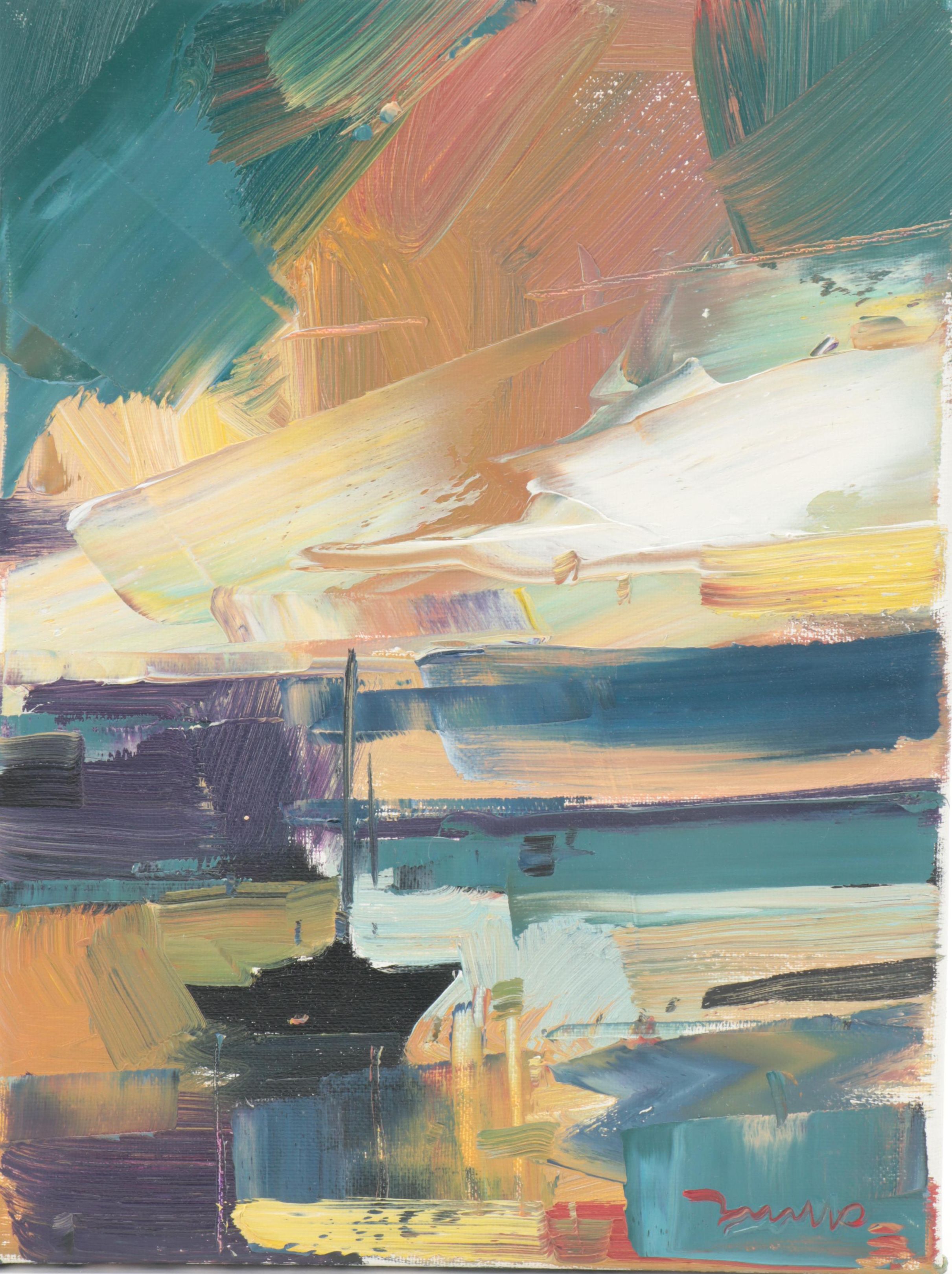 Jose Trujillo Oil Painting "Sunset Sail," 2020