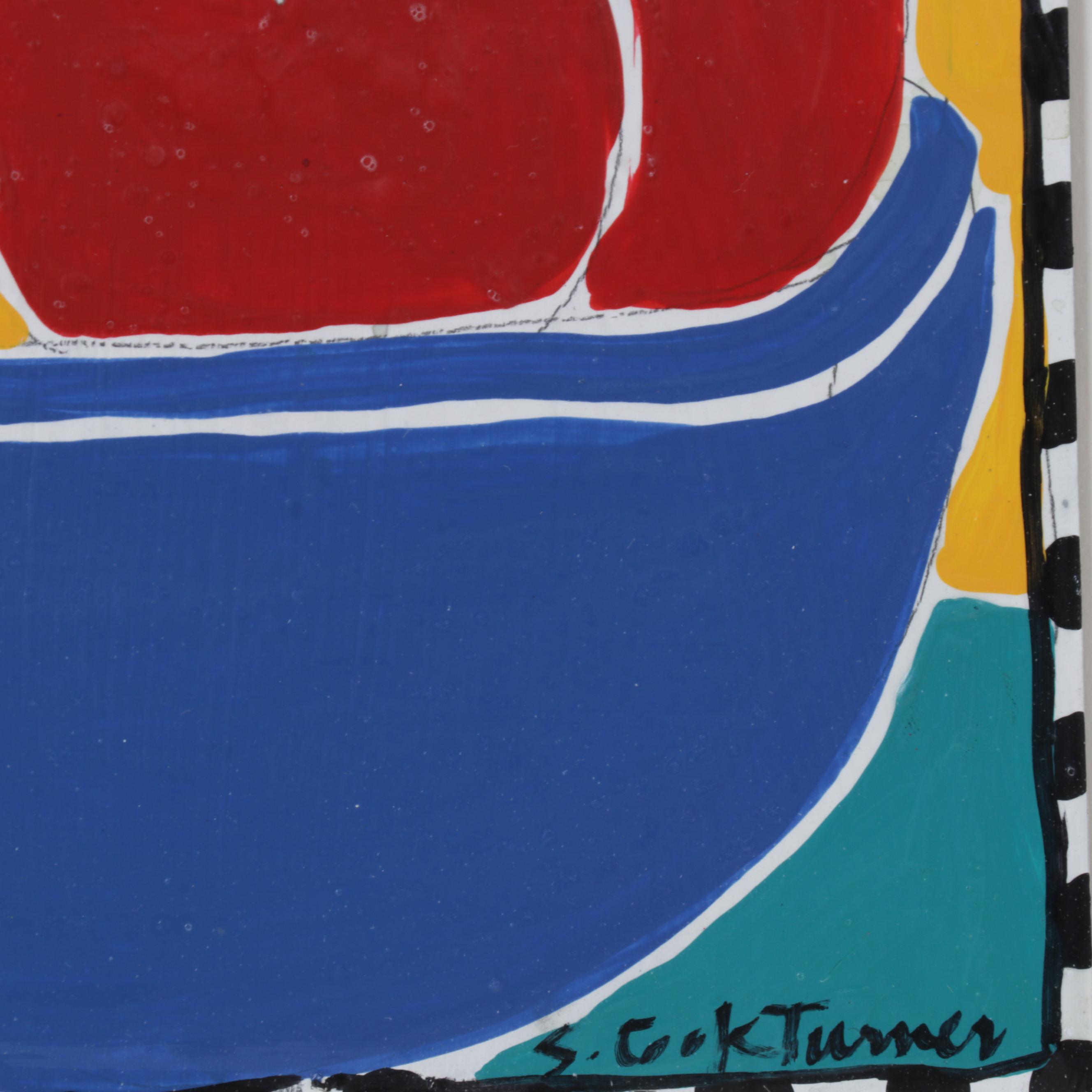 S. C. K. Turner Mixed Media Painting of Apples in Bowl, Circa 1990