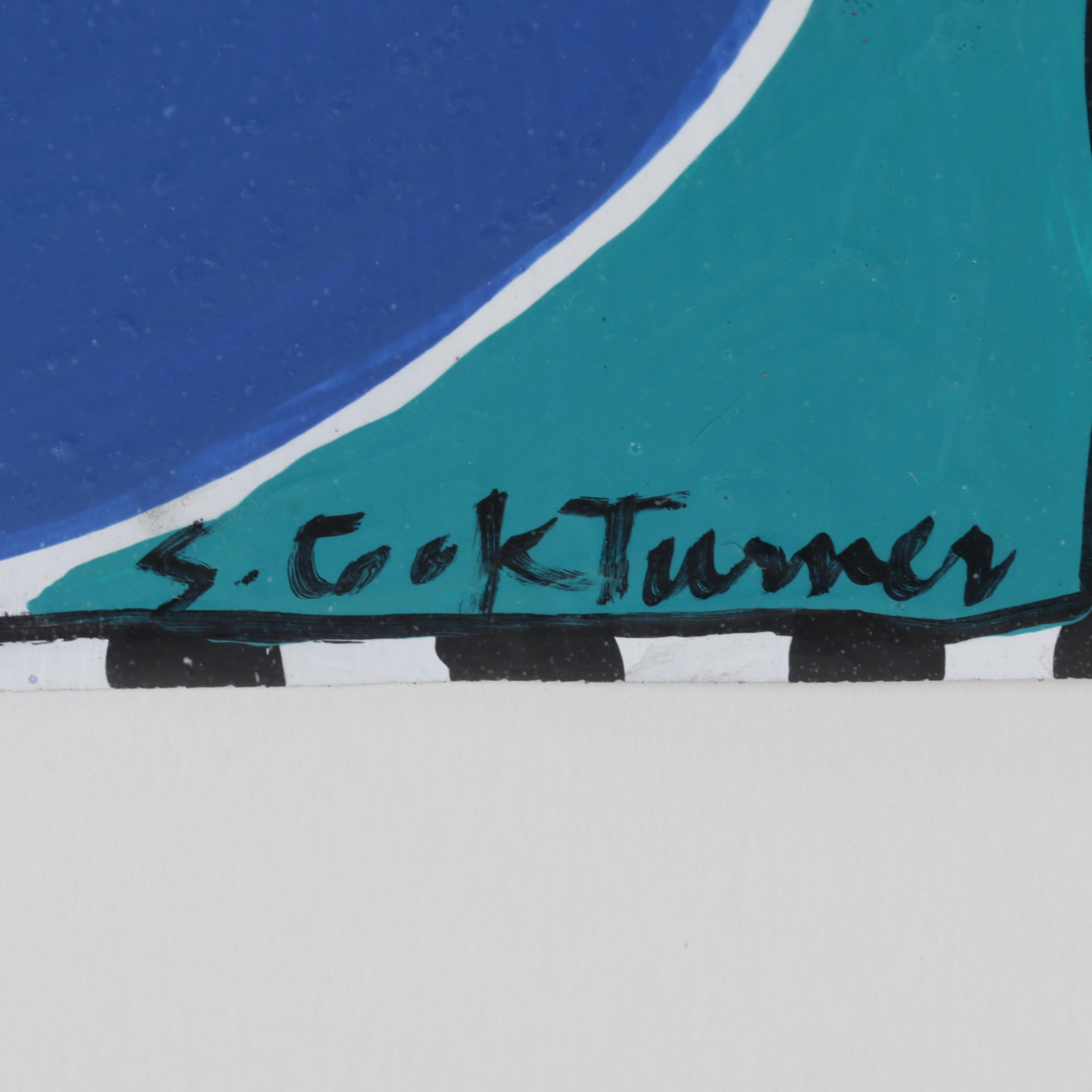 S. C. K. Turner Mixed Media Painting of Apples in Bowl, Circa 1990