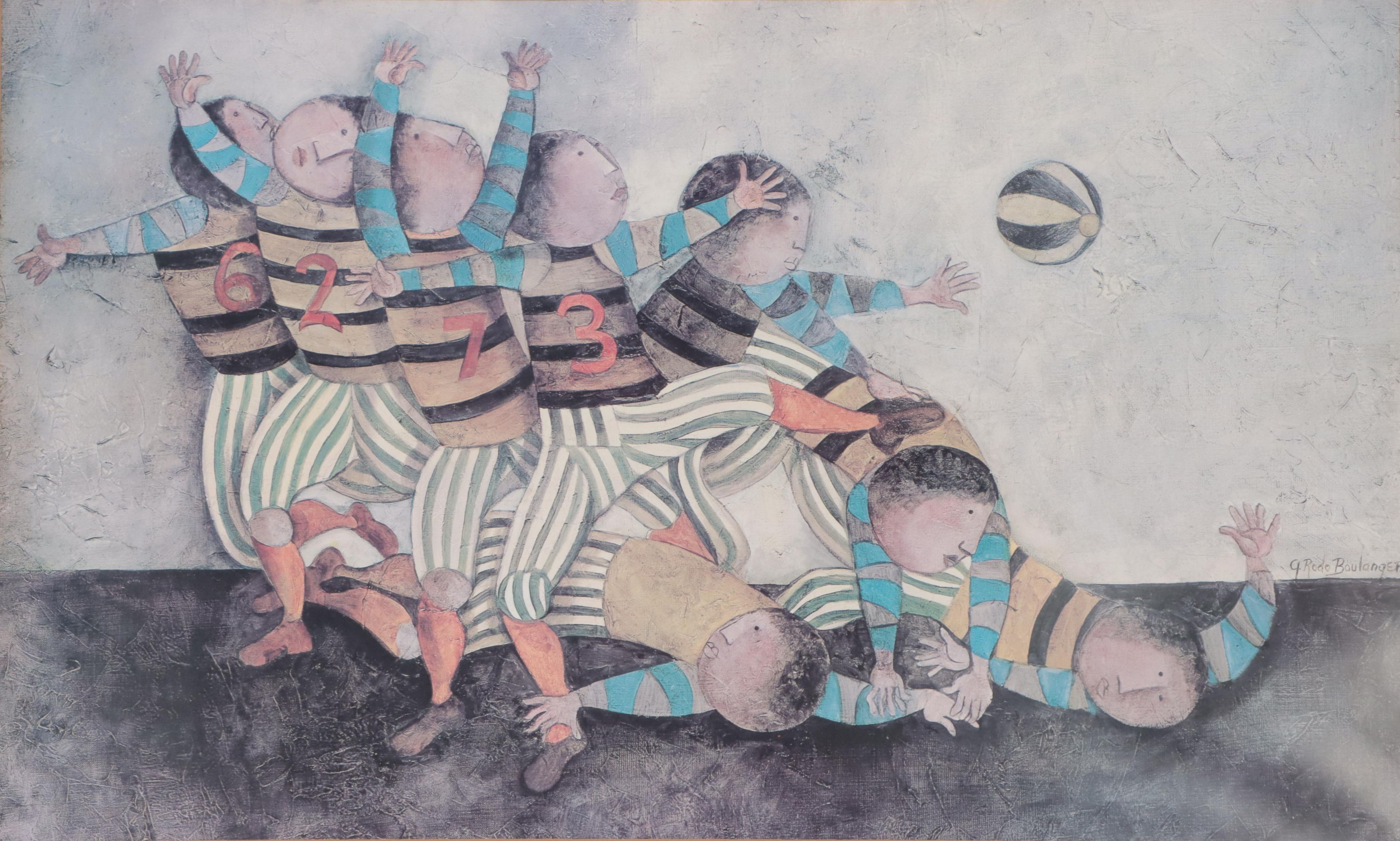 Offset Lithograph After Graciela Rodo Boulanger of Rugby Players