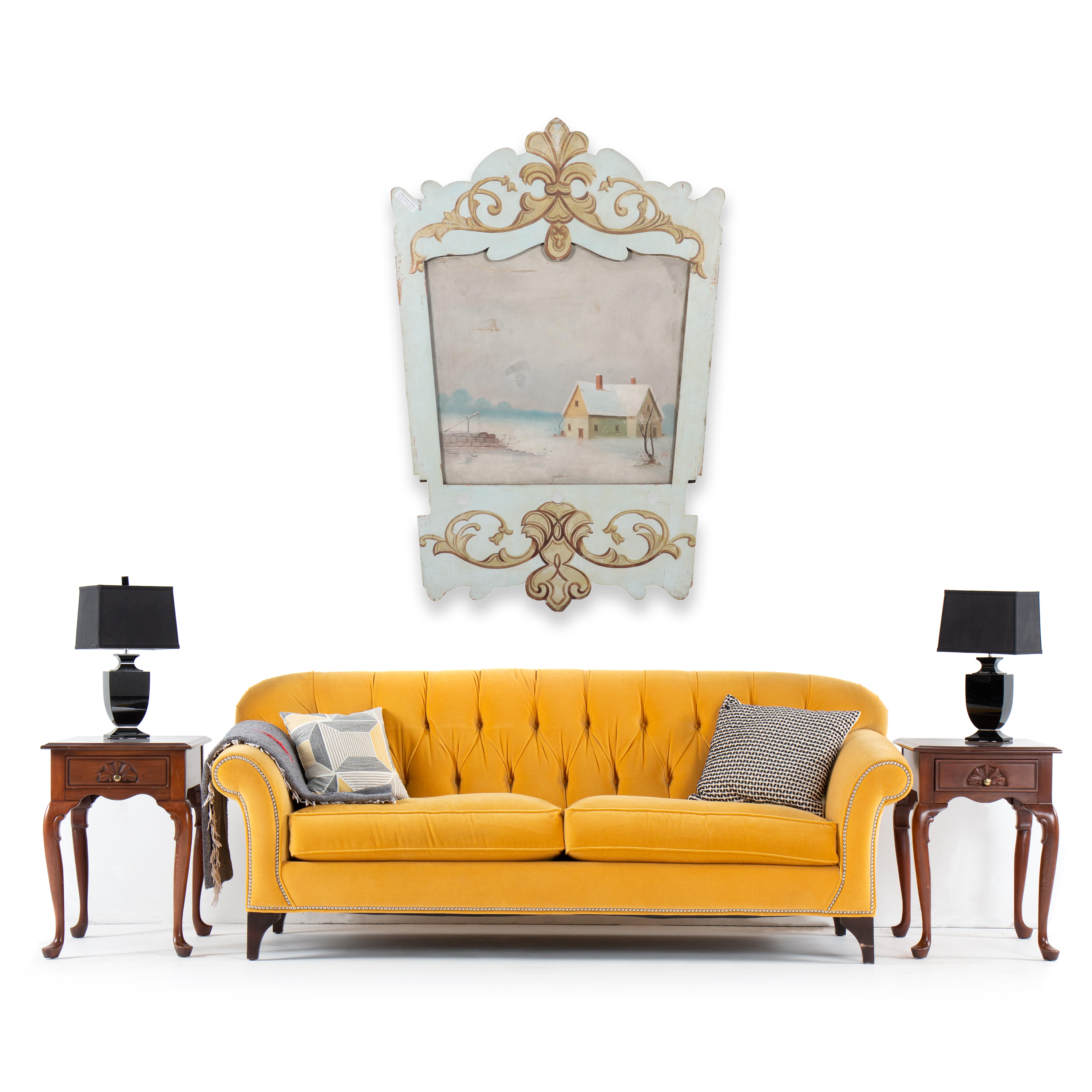 Landscape Oil Painting Circus Carousel Panels, 1909