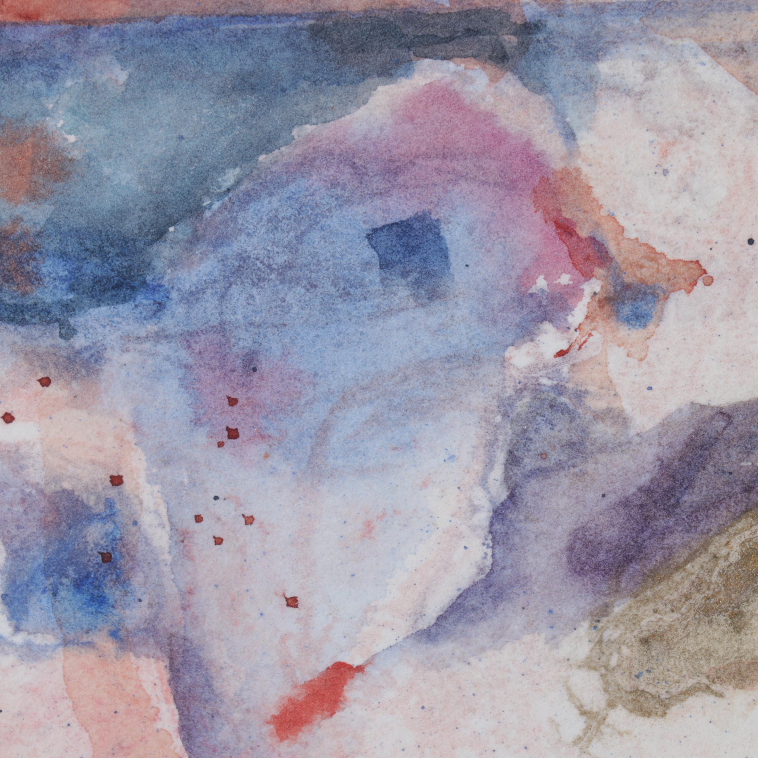 Sandi Paniccia Abstract Watercolor Painting "Buddies," 1998