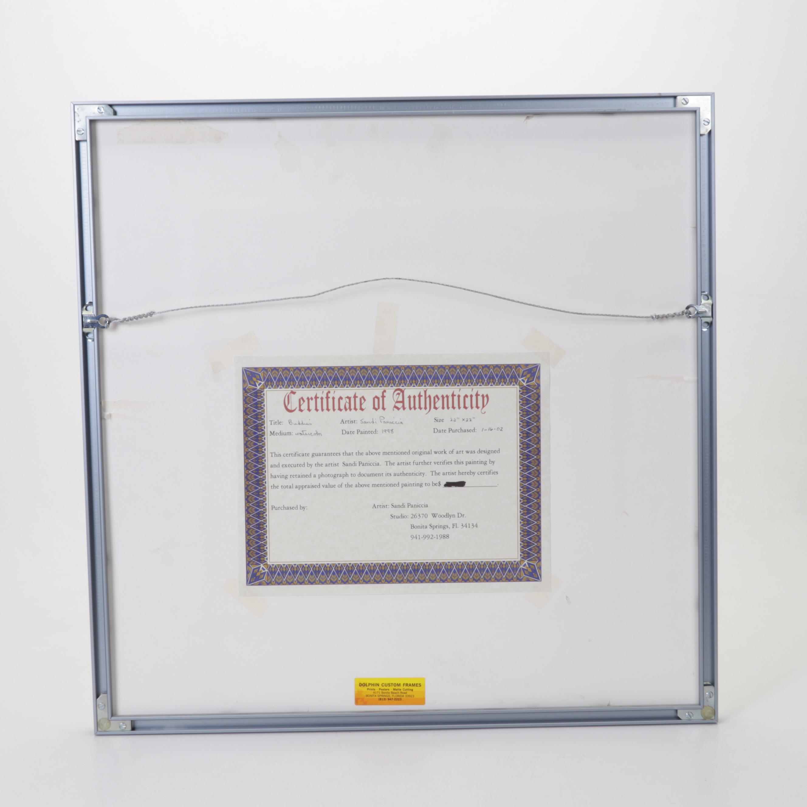 Sandi Paniccia Abstract Watercolor Painting "Buddies," 1998