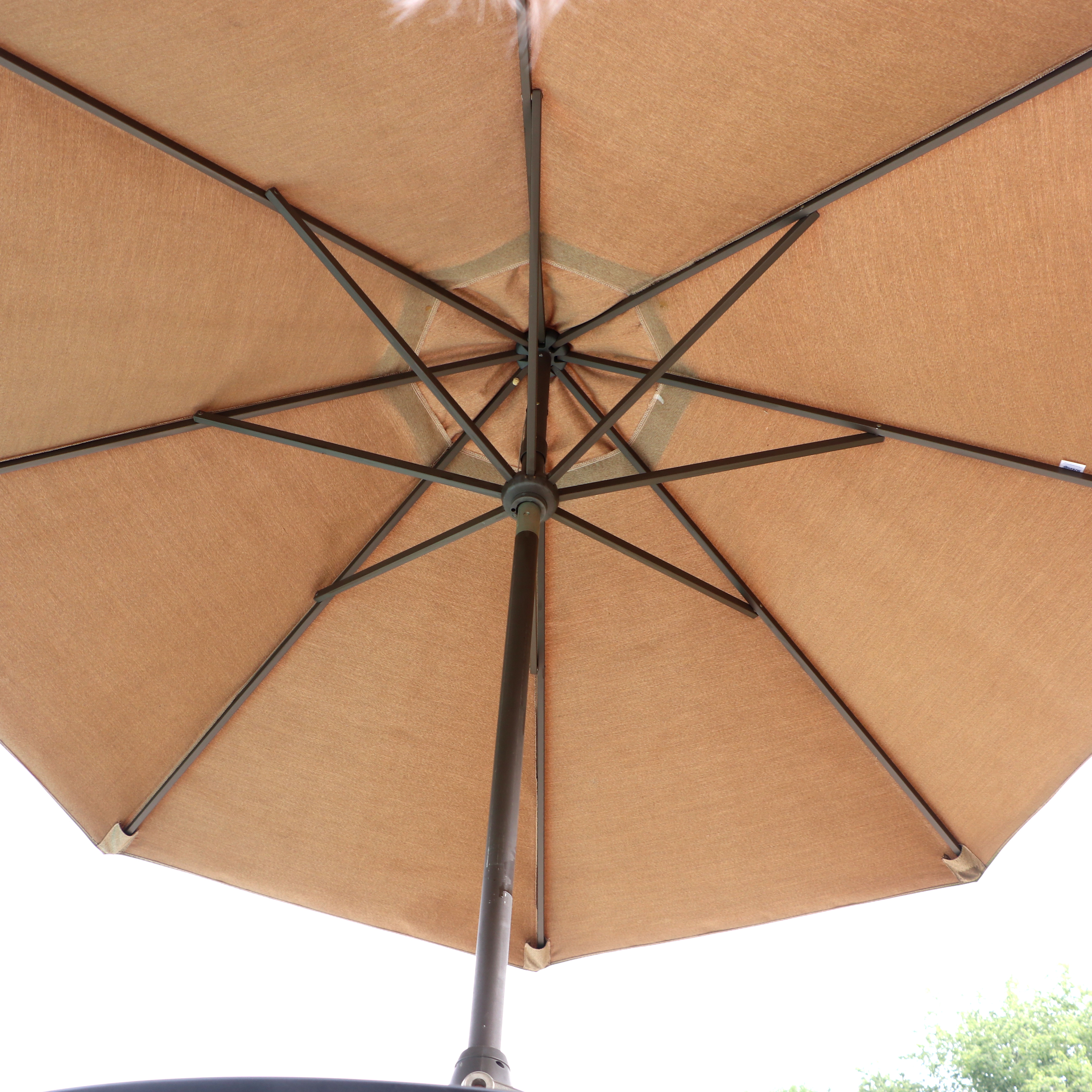 Metal Patio Dining Table with AGIO Tilt Umbrella