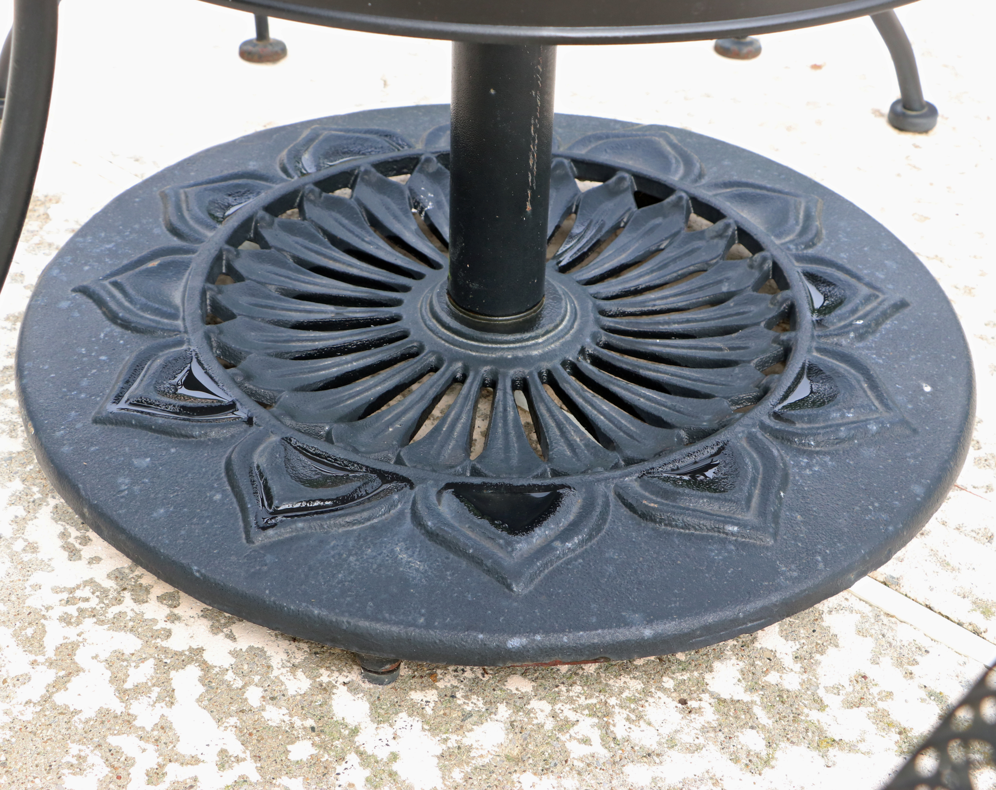 Metal Patio Dining Table with AGIO Tilt Umbrella