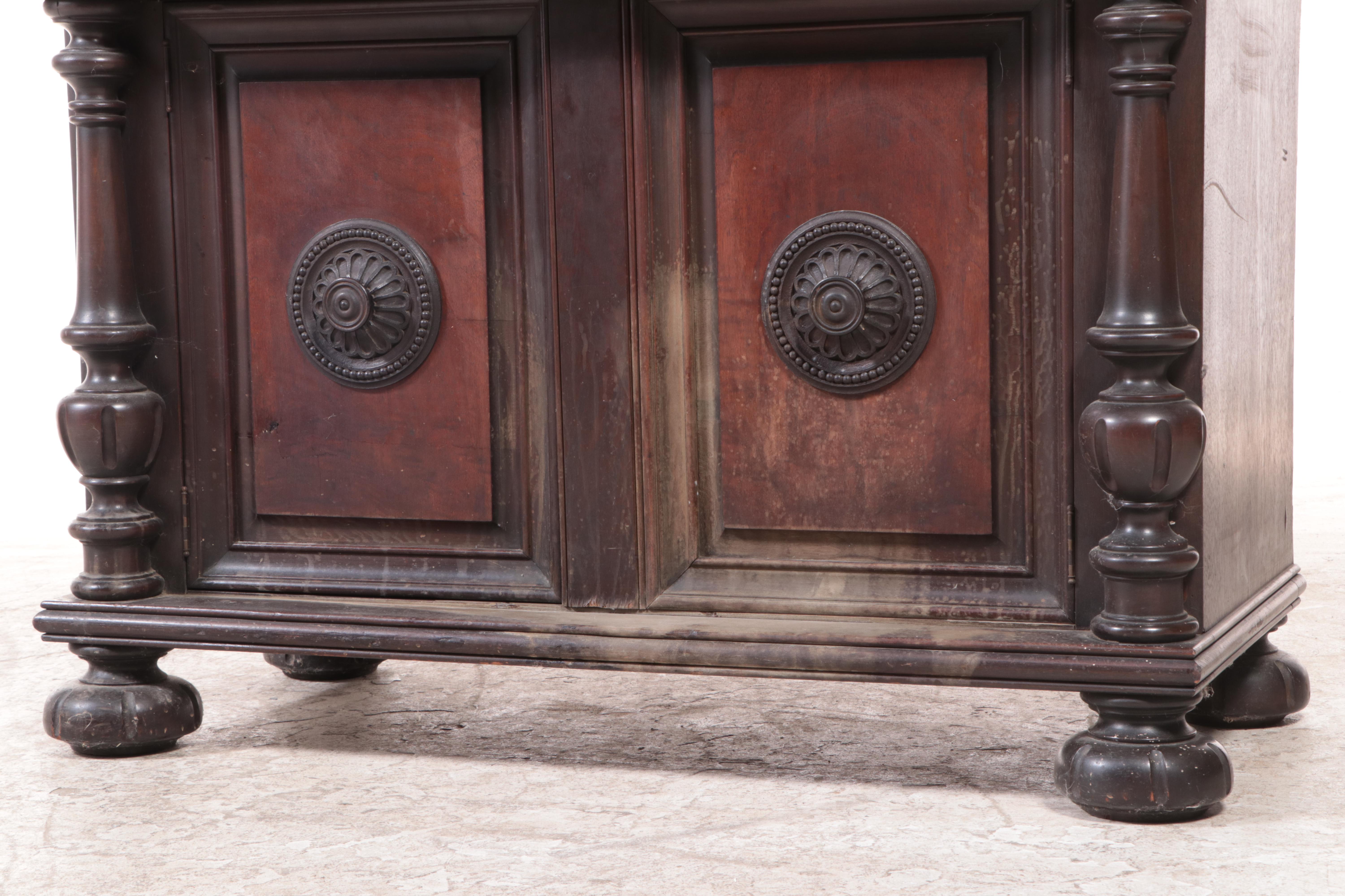 Renaissance Revival Walnut China Cabinet, 1920s